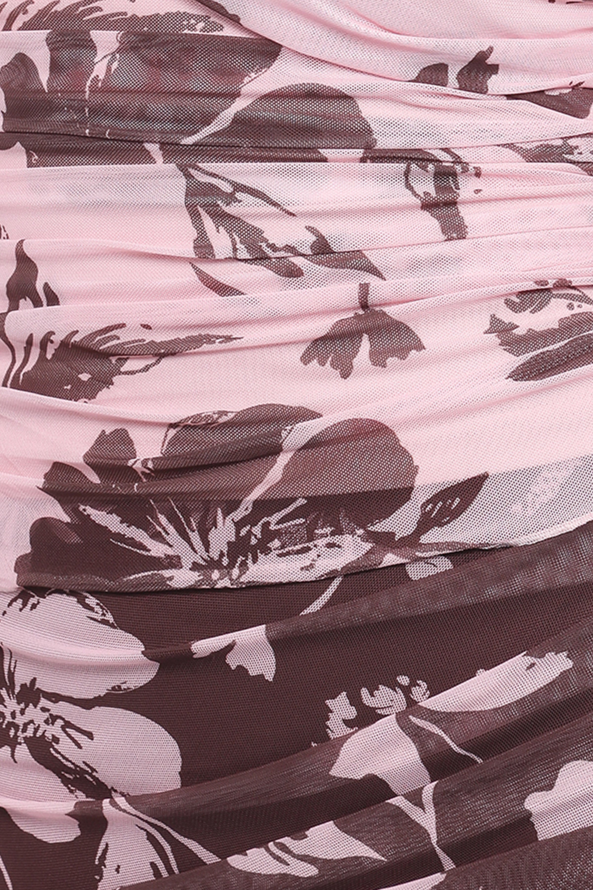 BOTTOMS Navida Mesh Midi Skirt - Pink Brown Floral