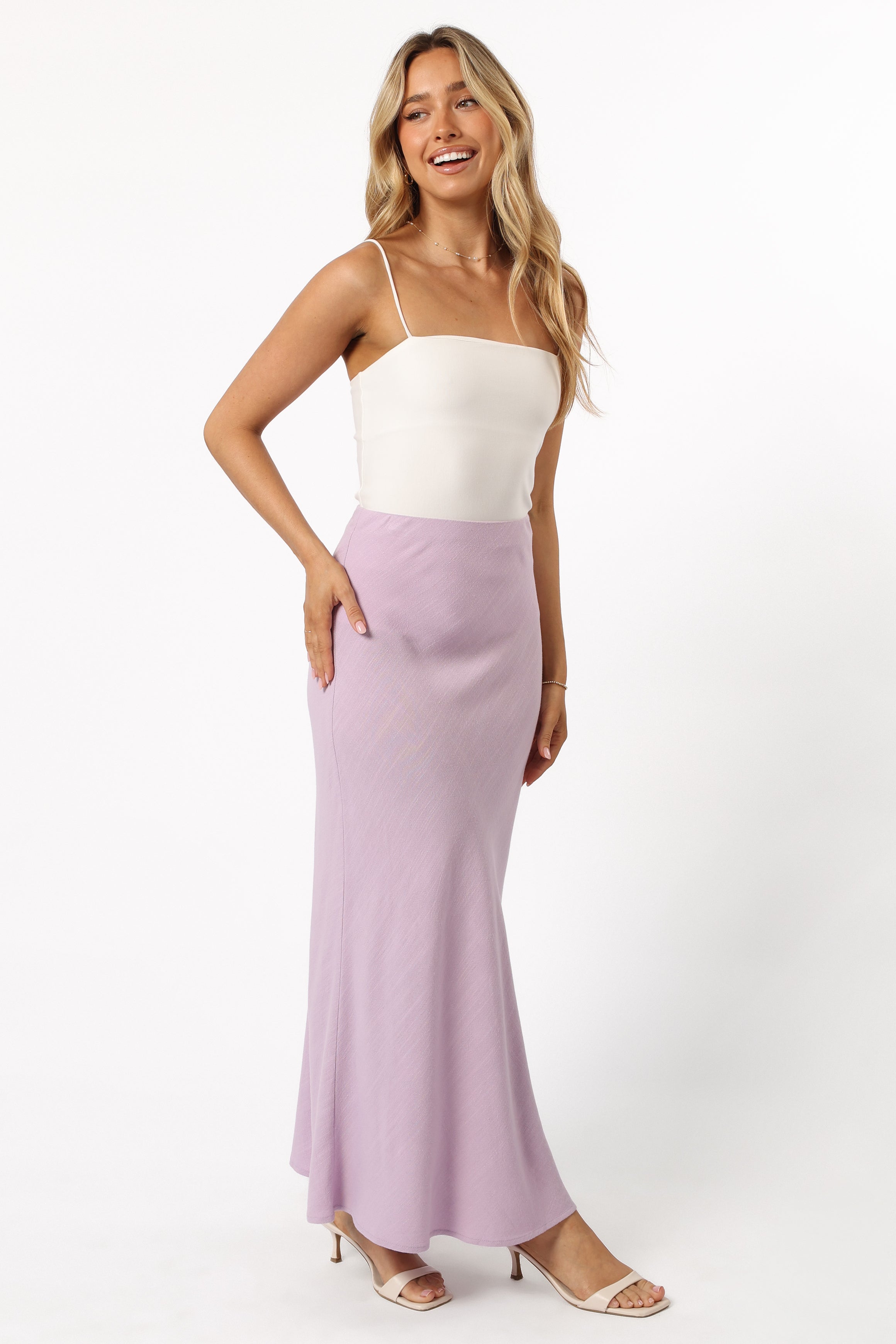 BOTTOMS @Nelle Midi Skirt - Lilac (Hold for Euro Summer)