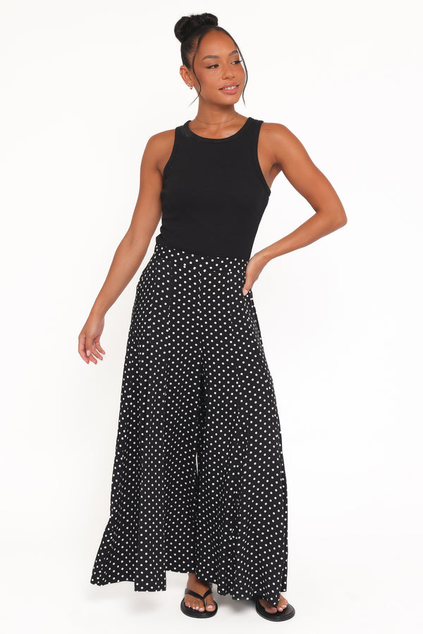 BOTTOMS Neveah Pant - Black Polka Dot