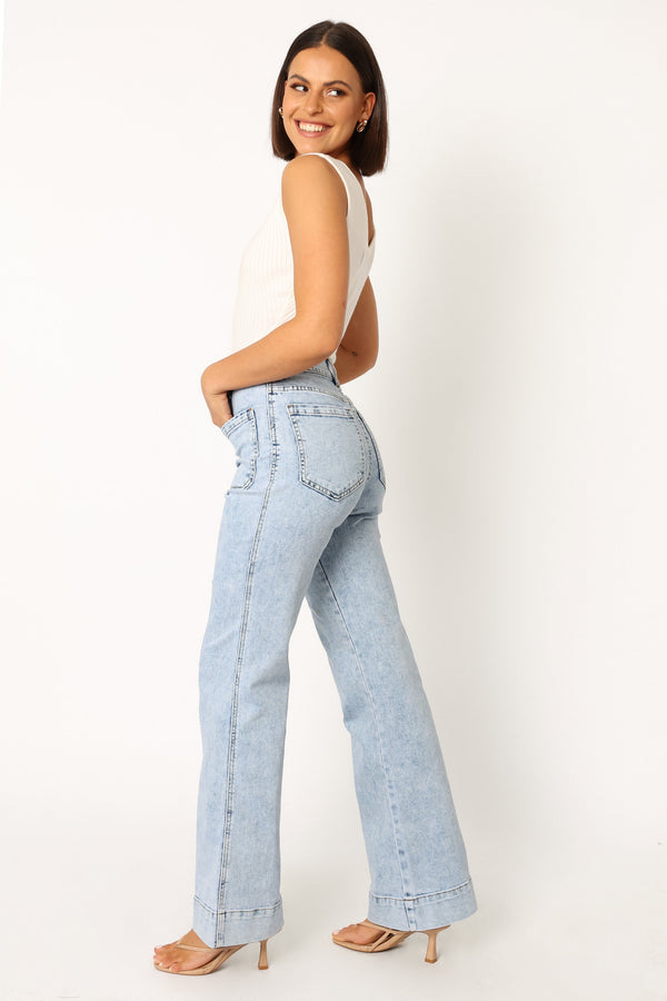 BOTTOMS @Nico Wide Leg Jean - Blue