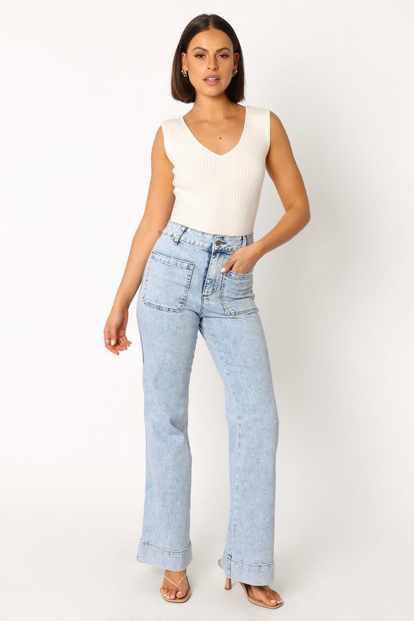 BOTTOMS @Nico Wide Leg Jean - Blue