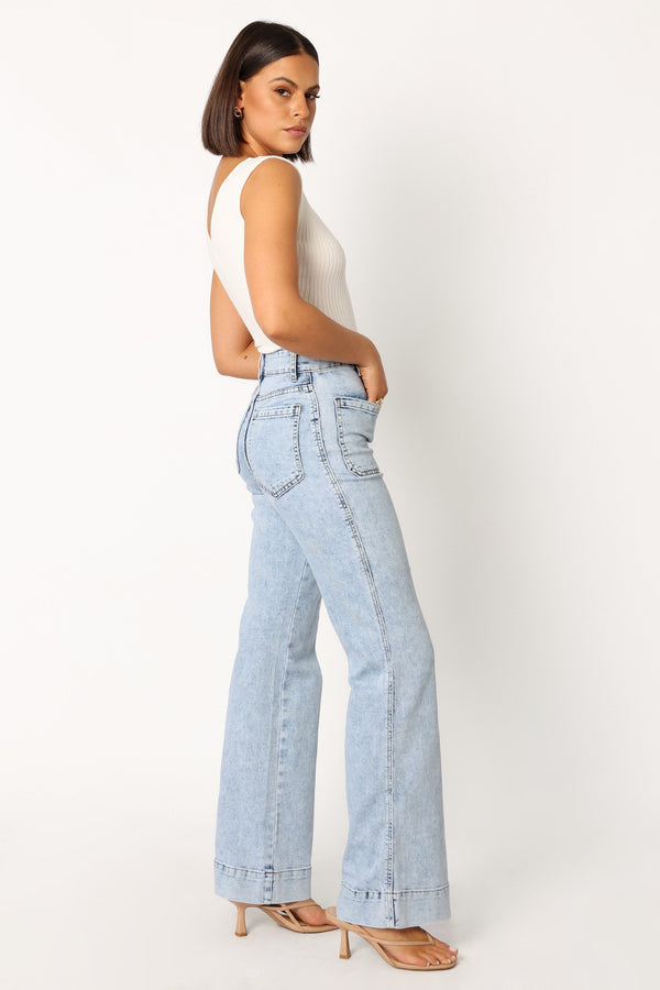 BOTTOMS @Nico Wide Leg Jean - Blue