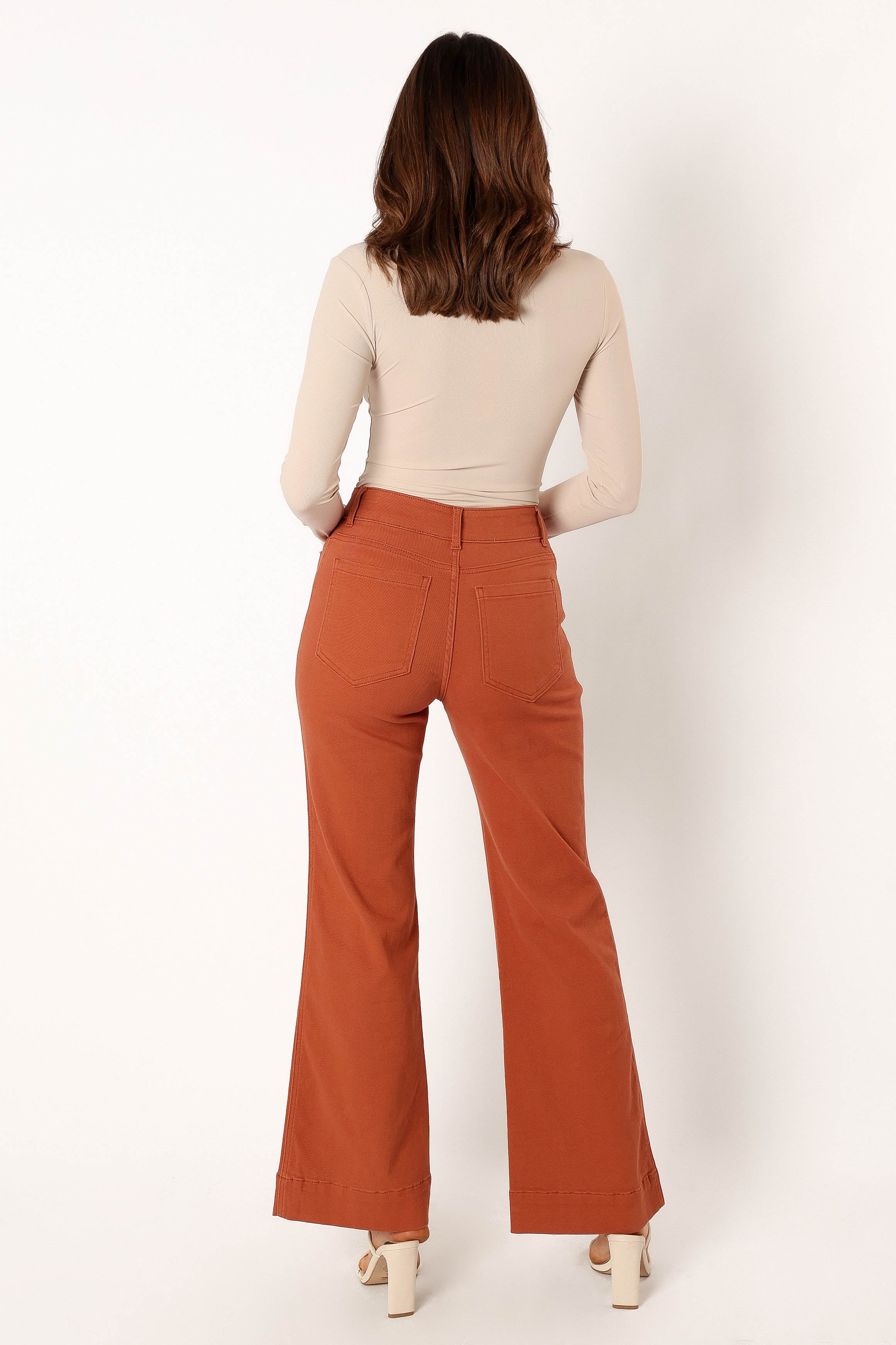 BOTTOMS @Nico Wide Leg Jean - Tan