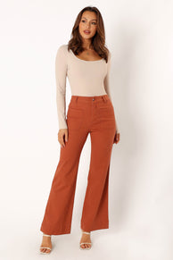 BOTTOMS @Nico Wide Leg Jean - Tan