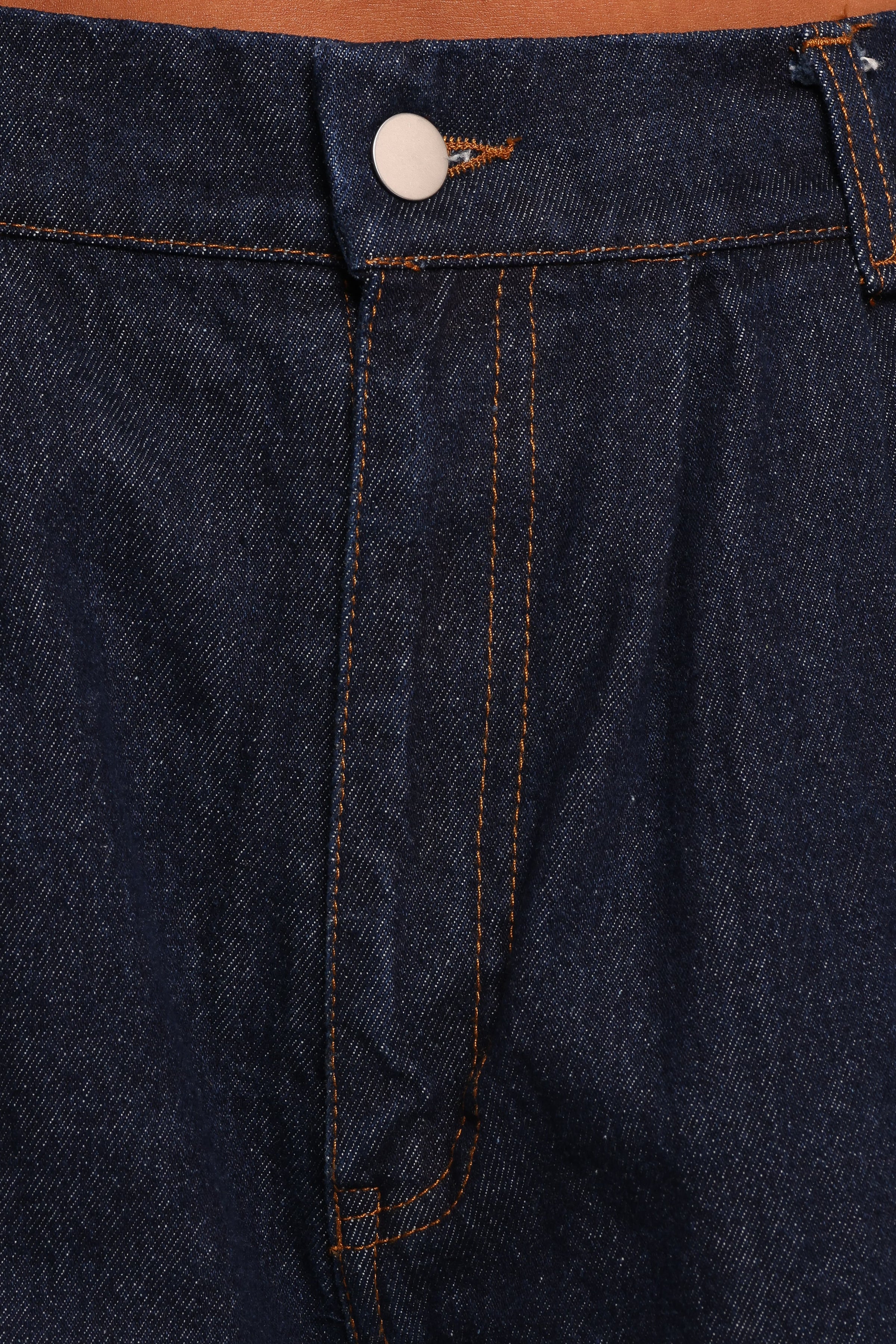 BOTTOMS Nylah Pleated Denim Short - Mid Denim