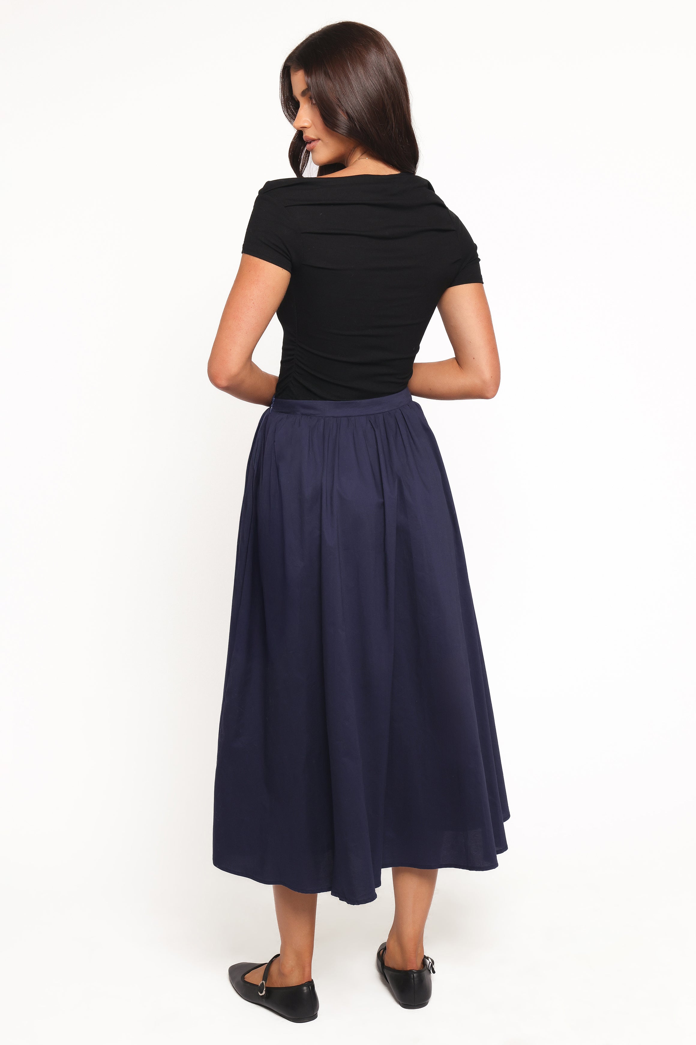 BOTTOMS Oakley Midi Skirt - Navy