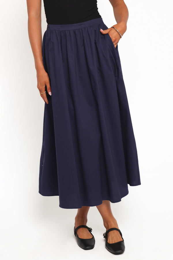 BOTTOMS Oakley Midi Skirt - Navy