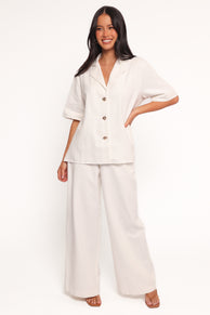 BOTTOMS Odelia Denim Pant - Off White