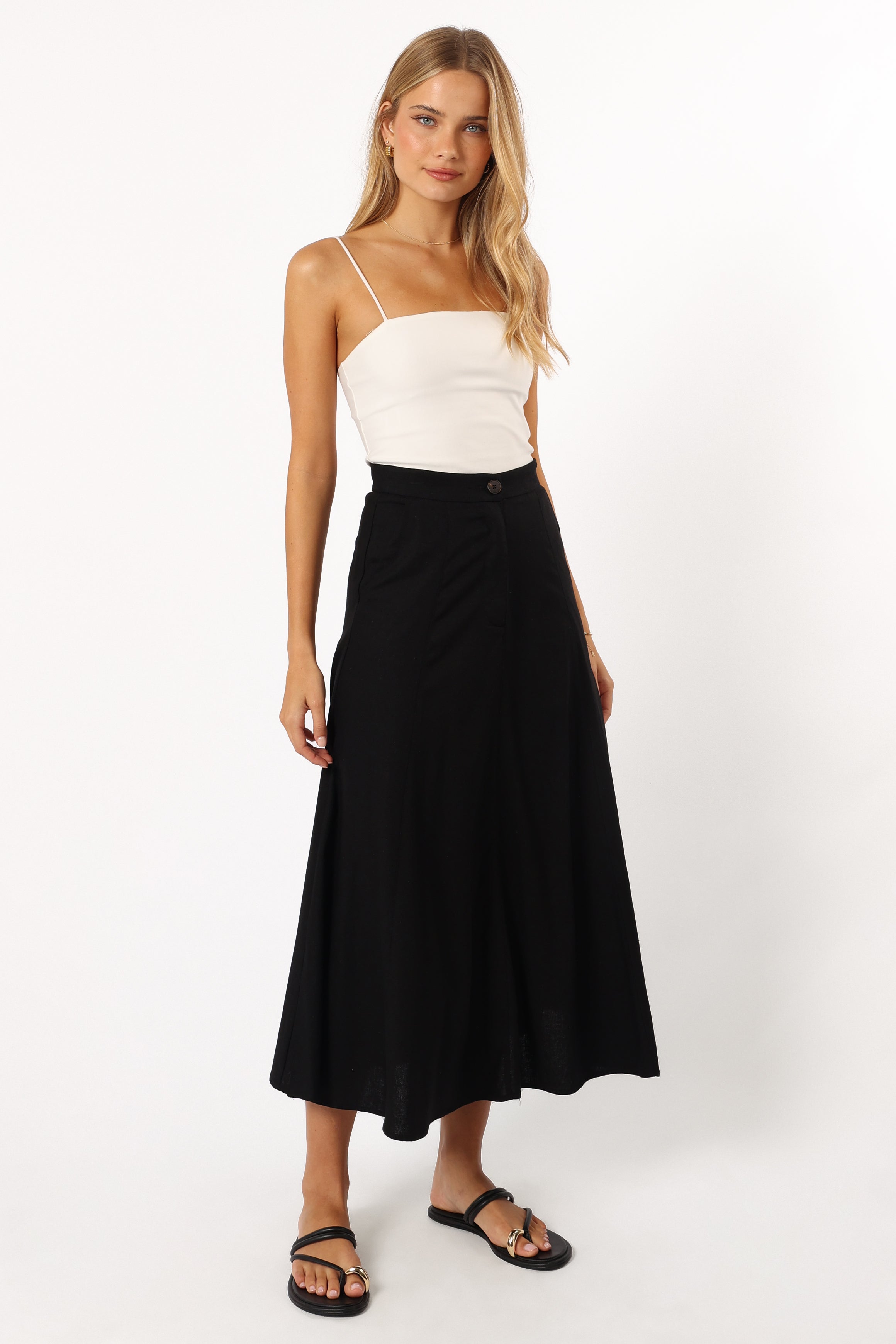 BOTTOMS @Odetta Maxi Skirt - Black (Hold for Euro Summer)
