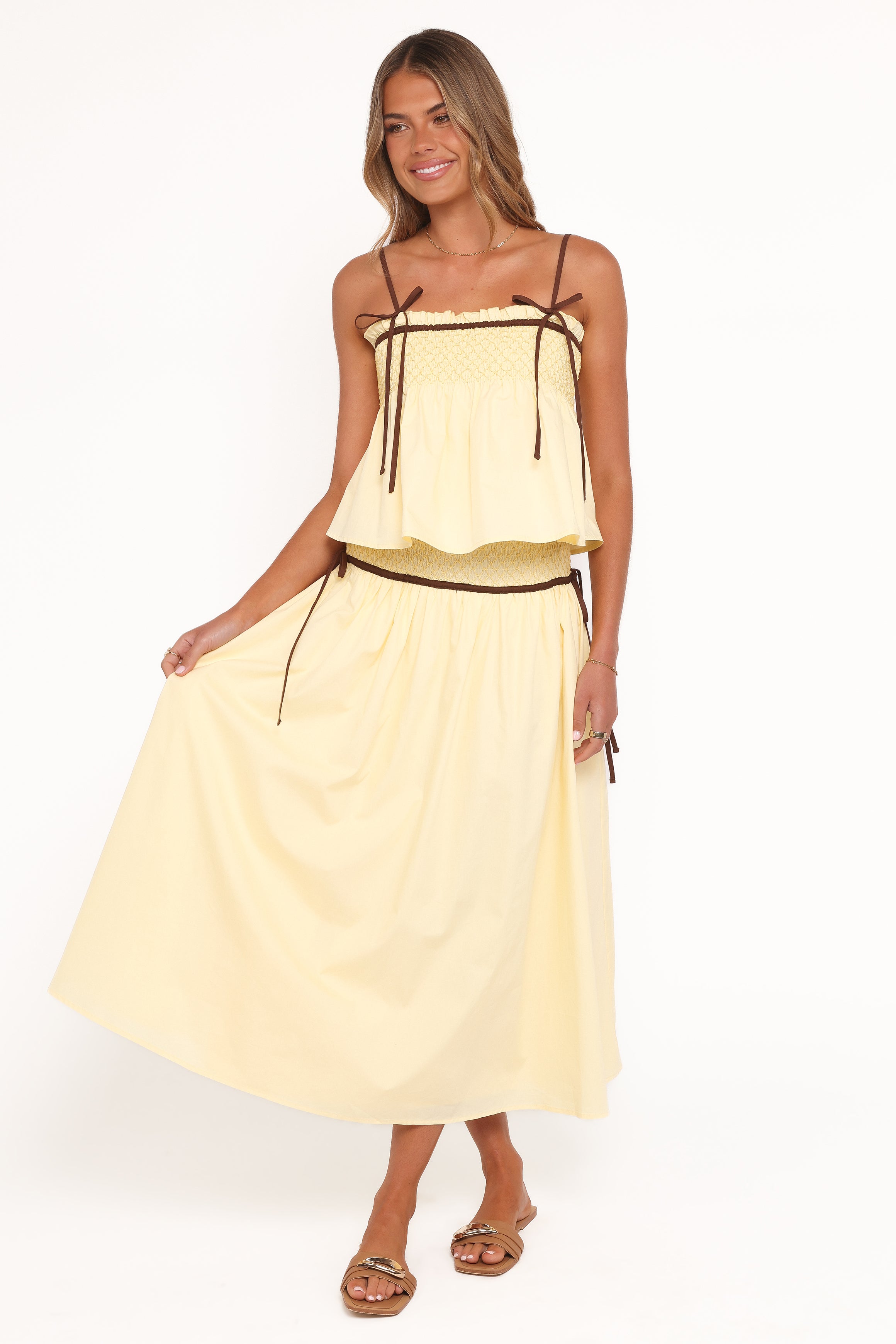 BOTTOMS Orielle Maxi Skirt - Lemon