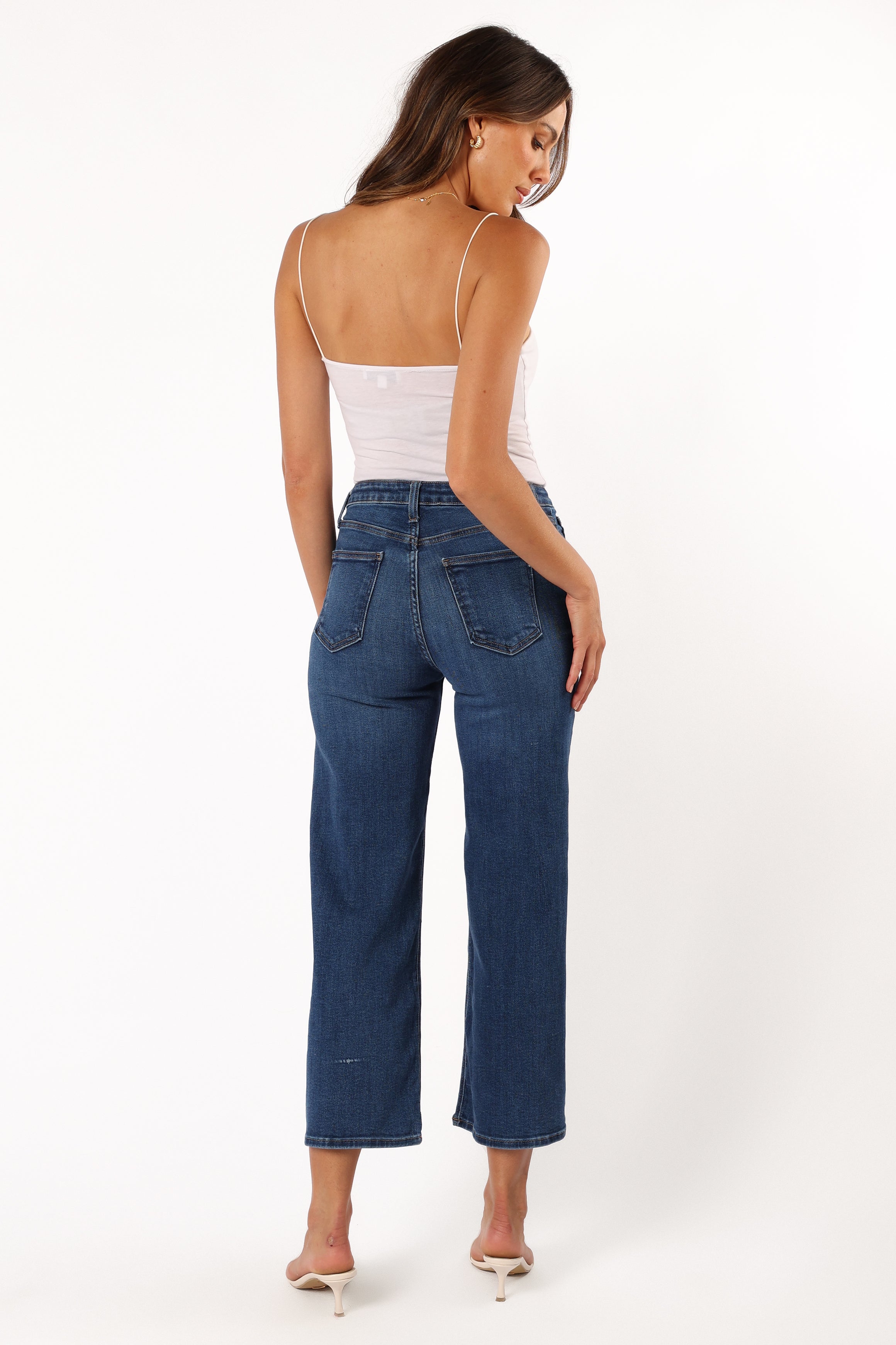 BOTTOMS @Otto Wide Leg Jean - Dark Denim