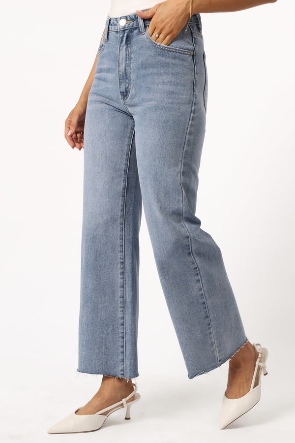 BOTTOMS @Parker Wide Leg Jean - Light Mid