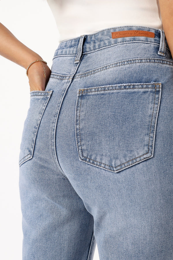 BOTTOMS @Parker Wide Leg Jean - Light Mid