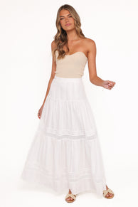 BOTTOMS Peony Maxi Skirt - White