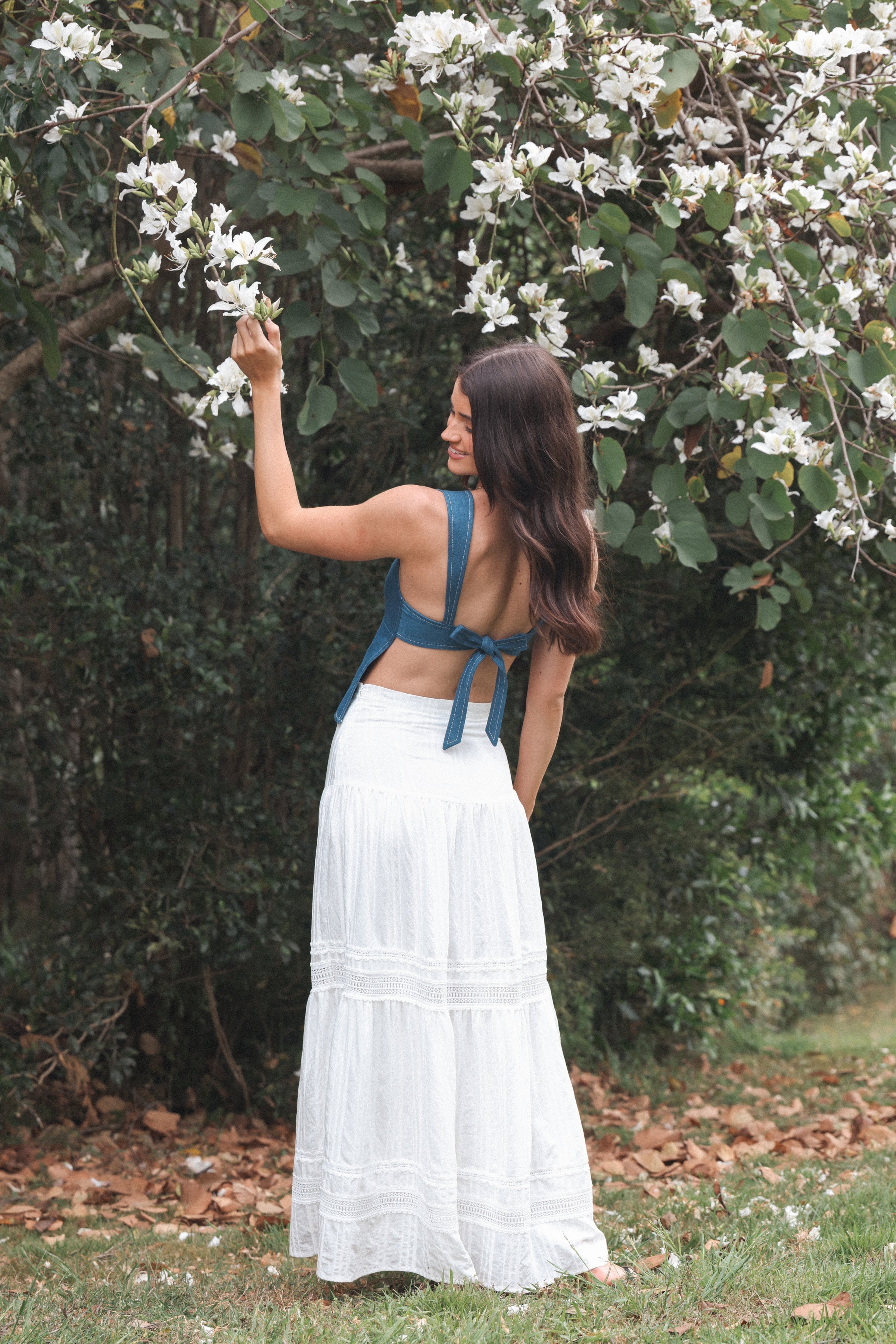 BOTTOMS Peony Maxi Skirt - White