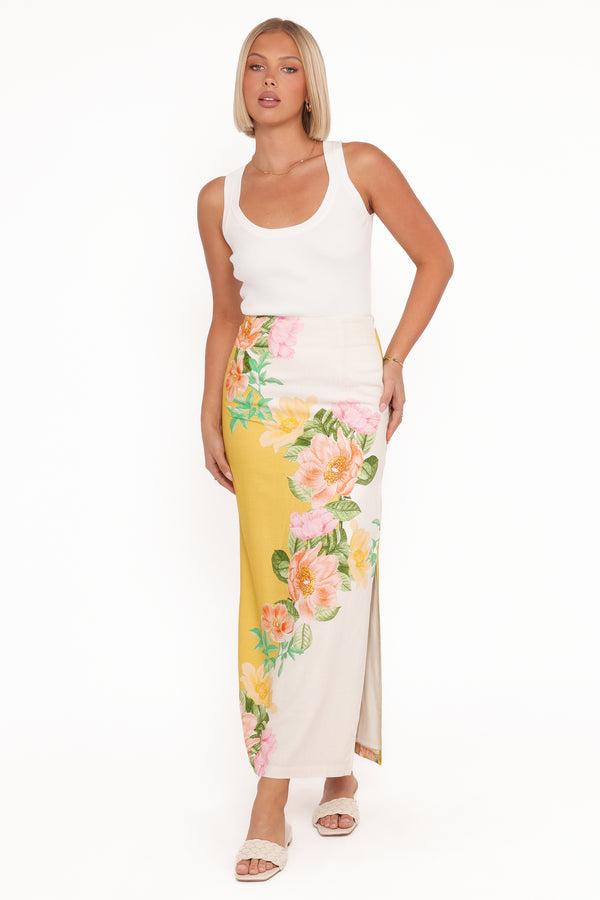 BOTTOMS Peta Maxi Skirt - Yellow Poppy
