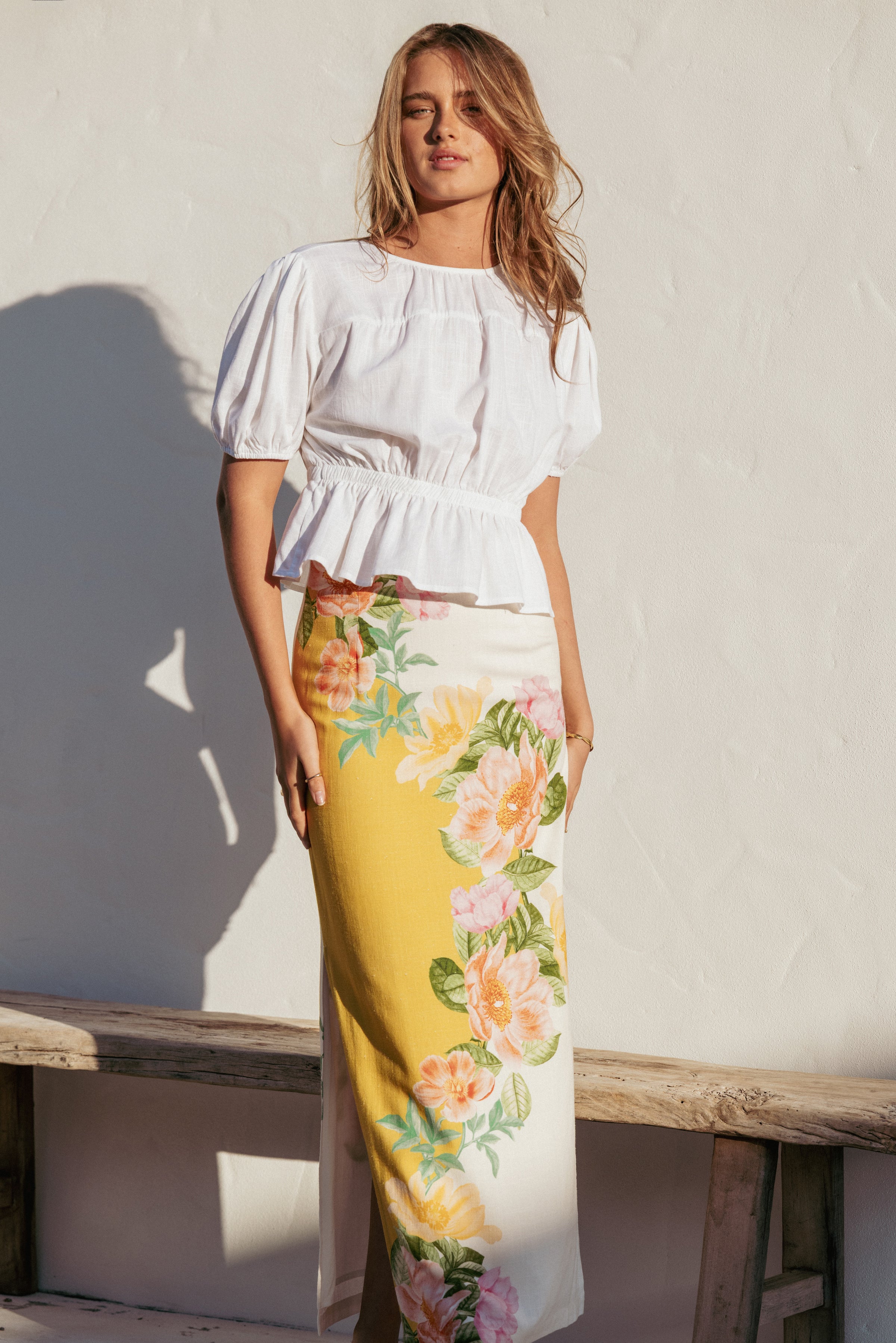 BOTTOMS Peta Maxi Skirt - Yellow Poppy