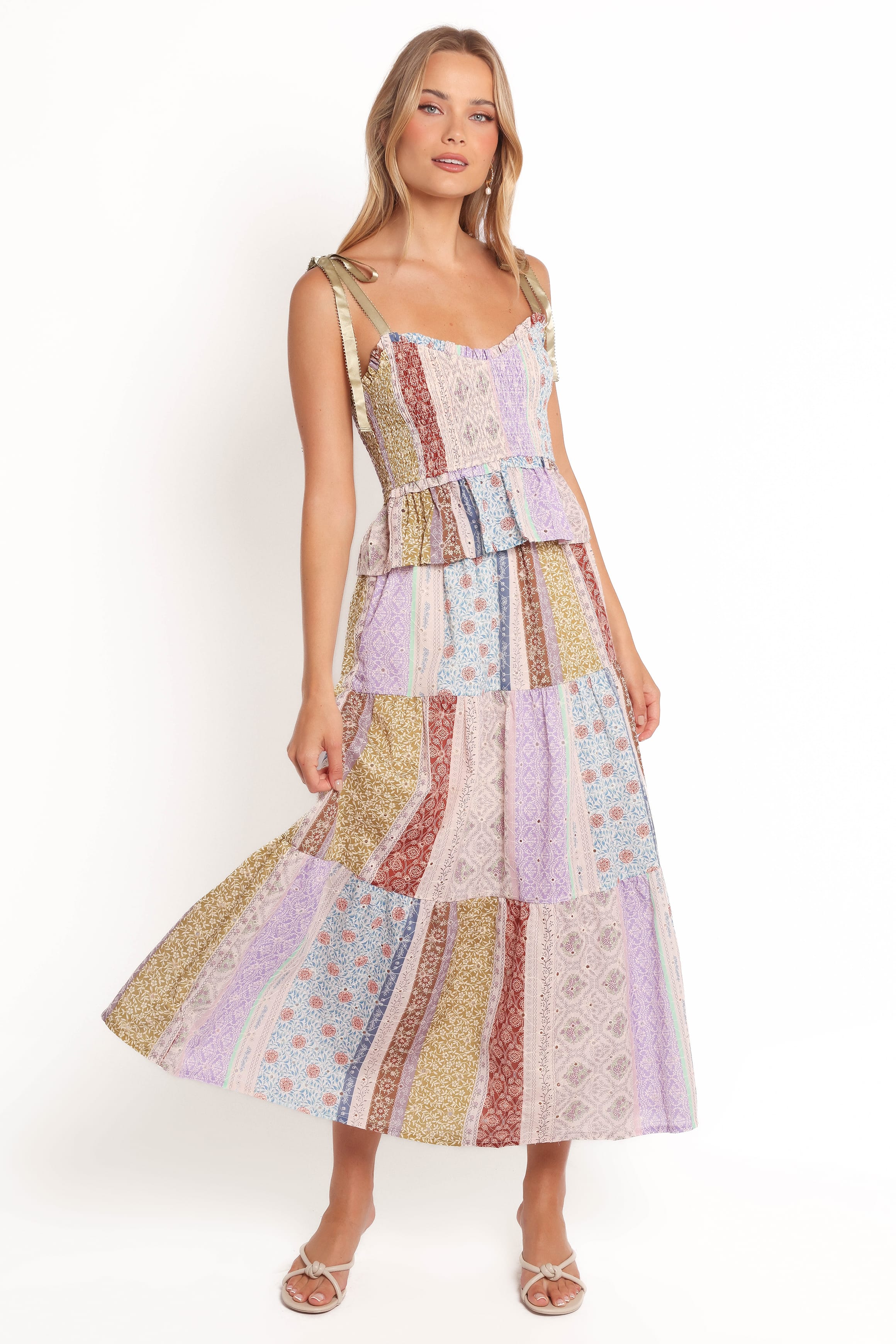 BOTTOMS Petai Patchwork Maxi Skirt - Botanic Multi