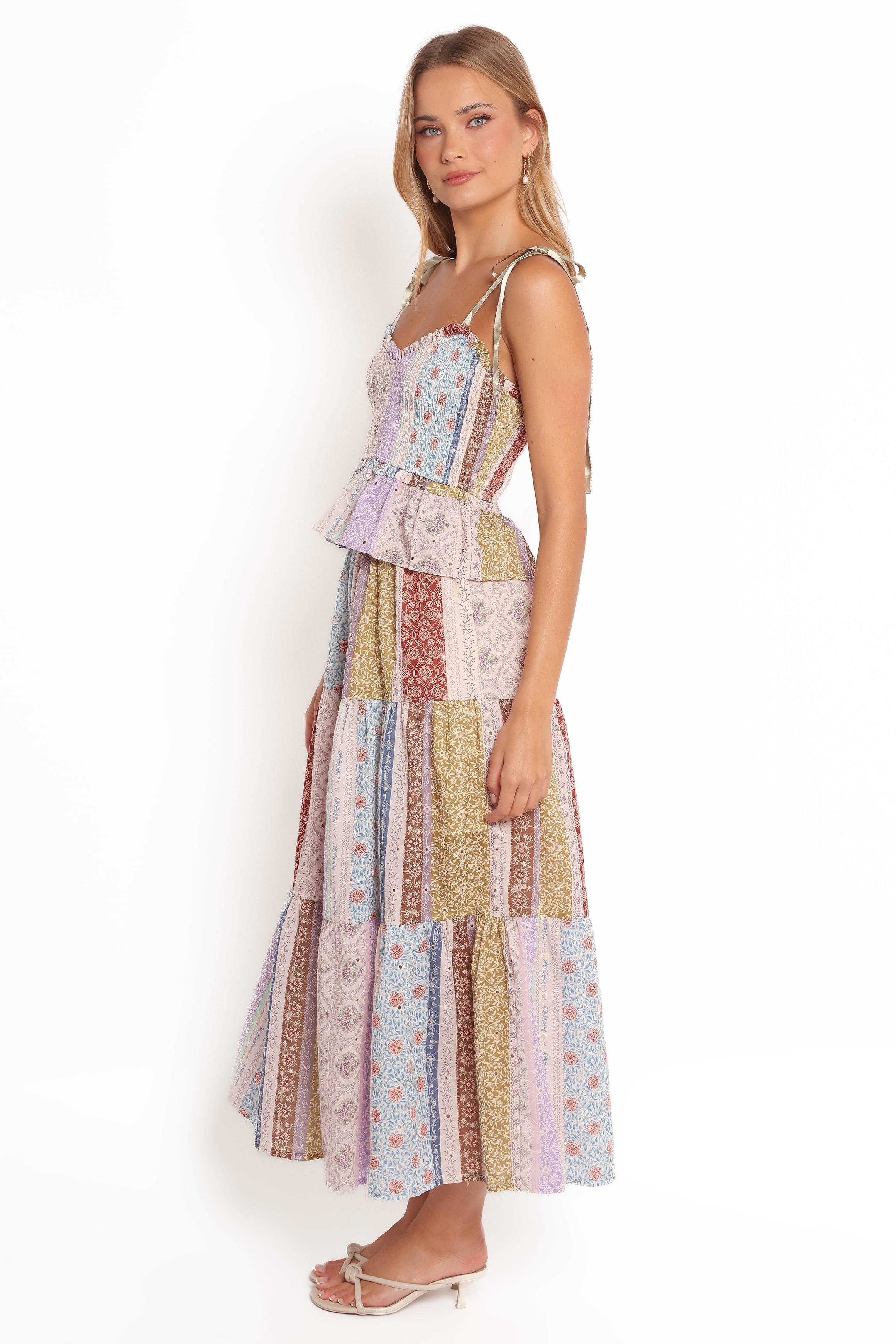 BOTTOMS Petai Patchwork Maxi Skirt - Botanic Multi