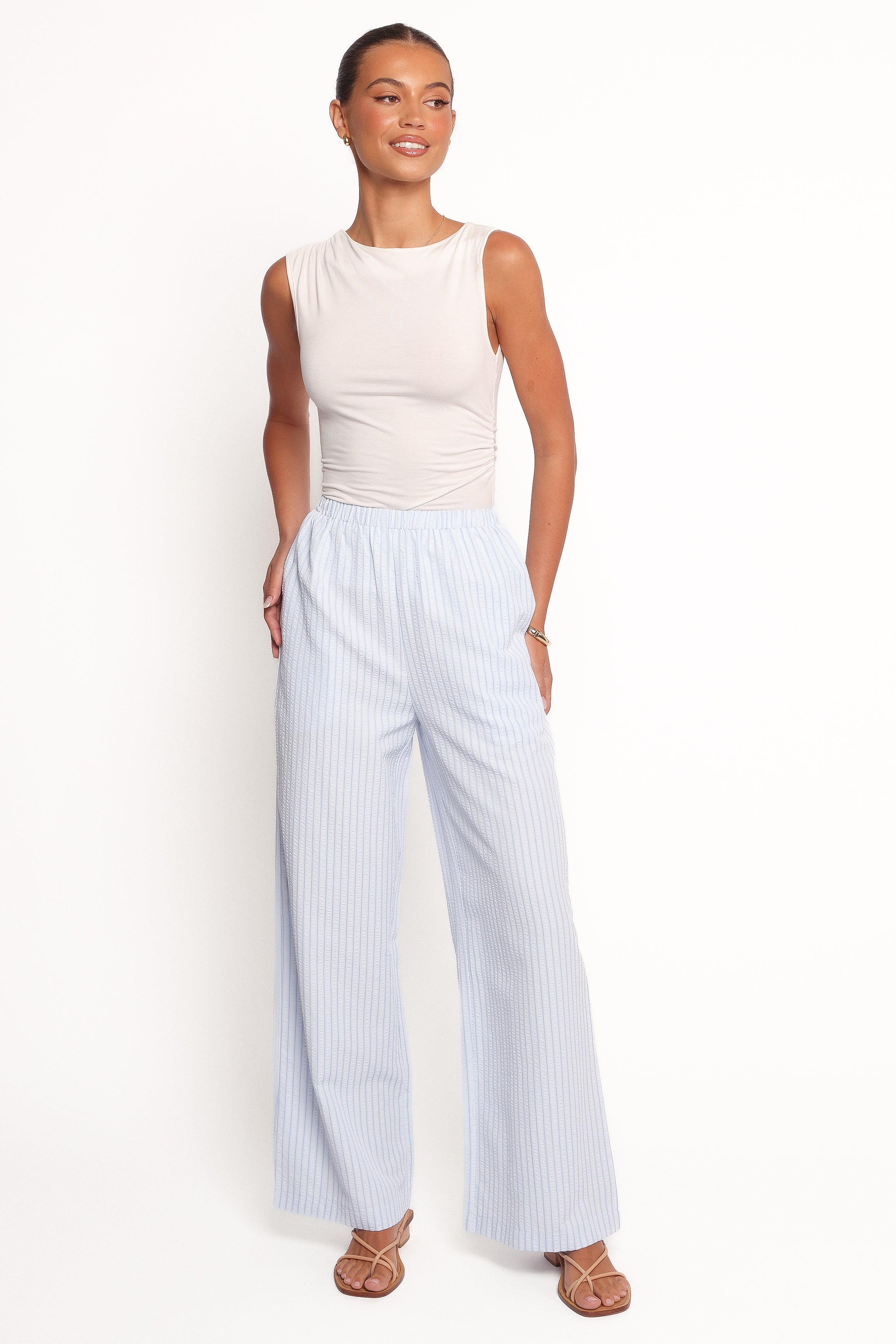 BOTTOMS Peyton Striped Pant - Blue
