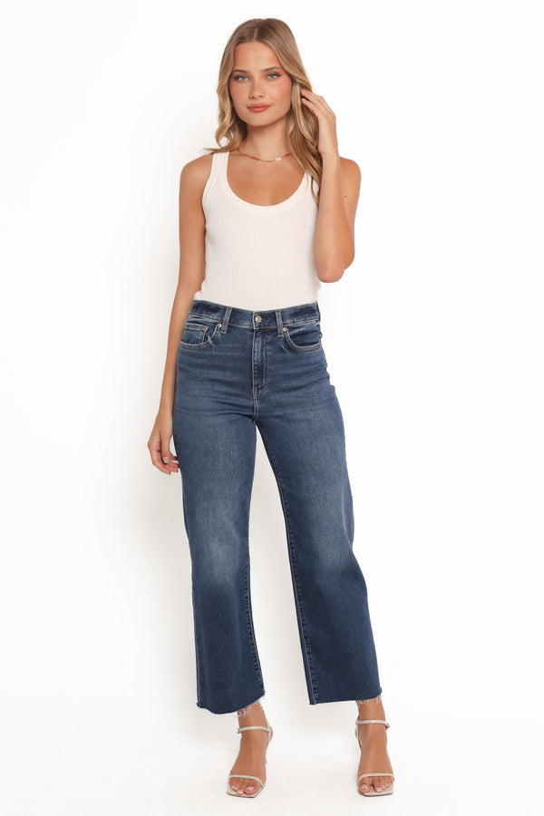 BOTTOMS Pleaser Wide Leg Crop Jean - Uptown