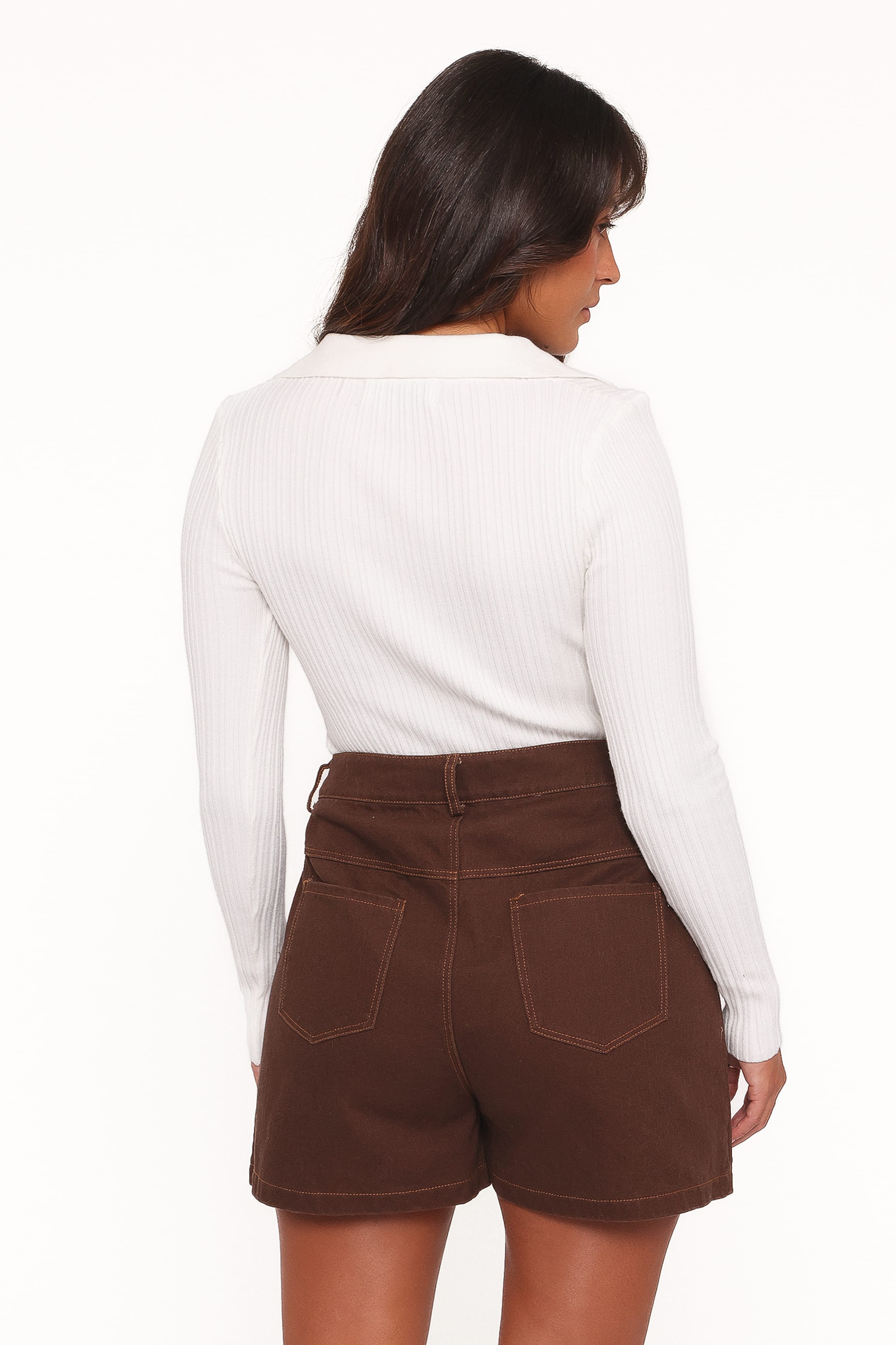 BOTTOMS Presley Denim Skort - Dark Brown