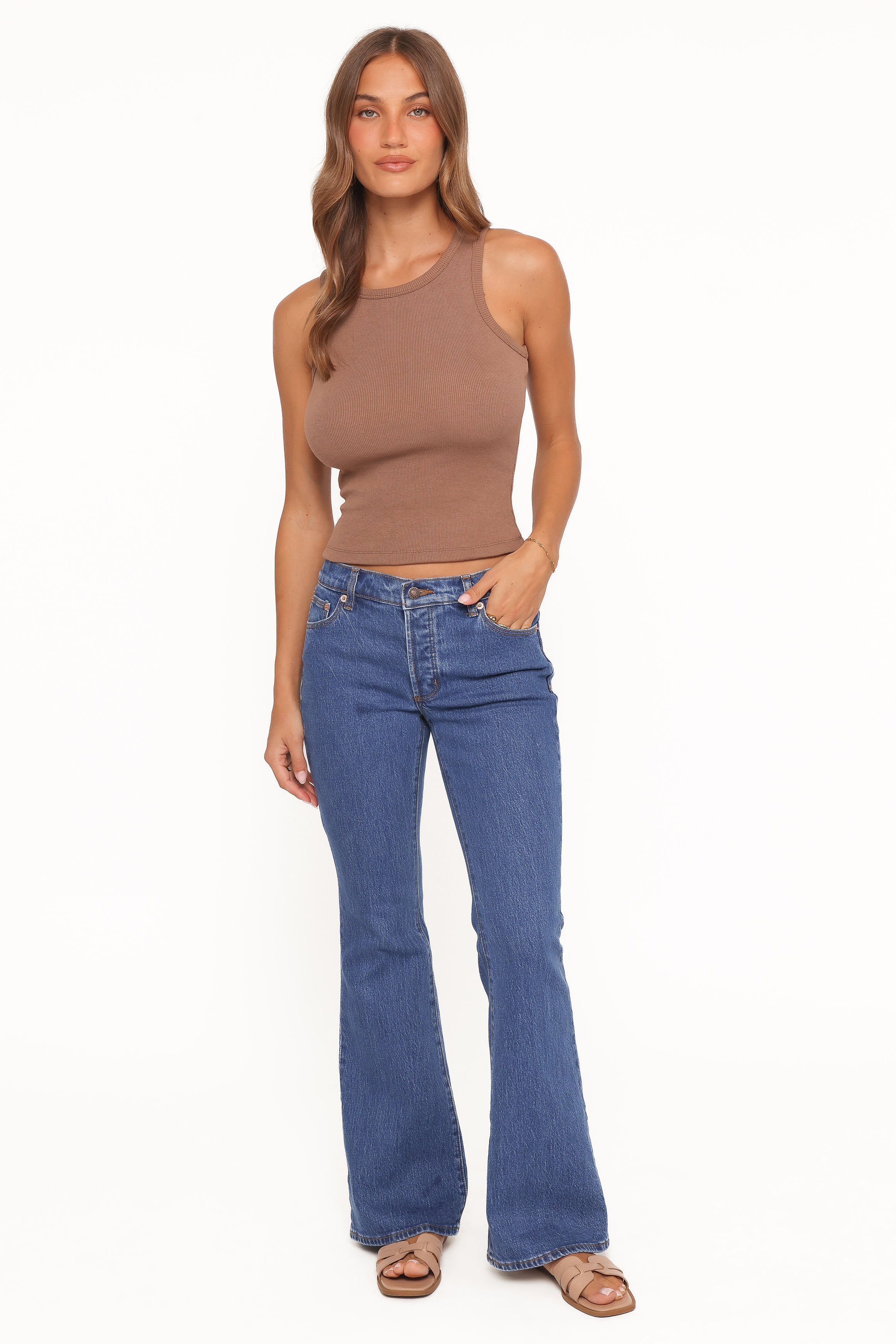 BOTTOMS Rollas Downtown Flare Jeans - Canyon Stone