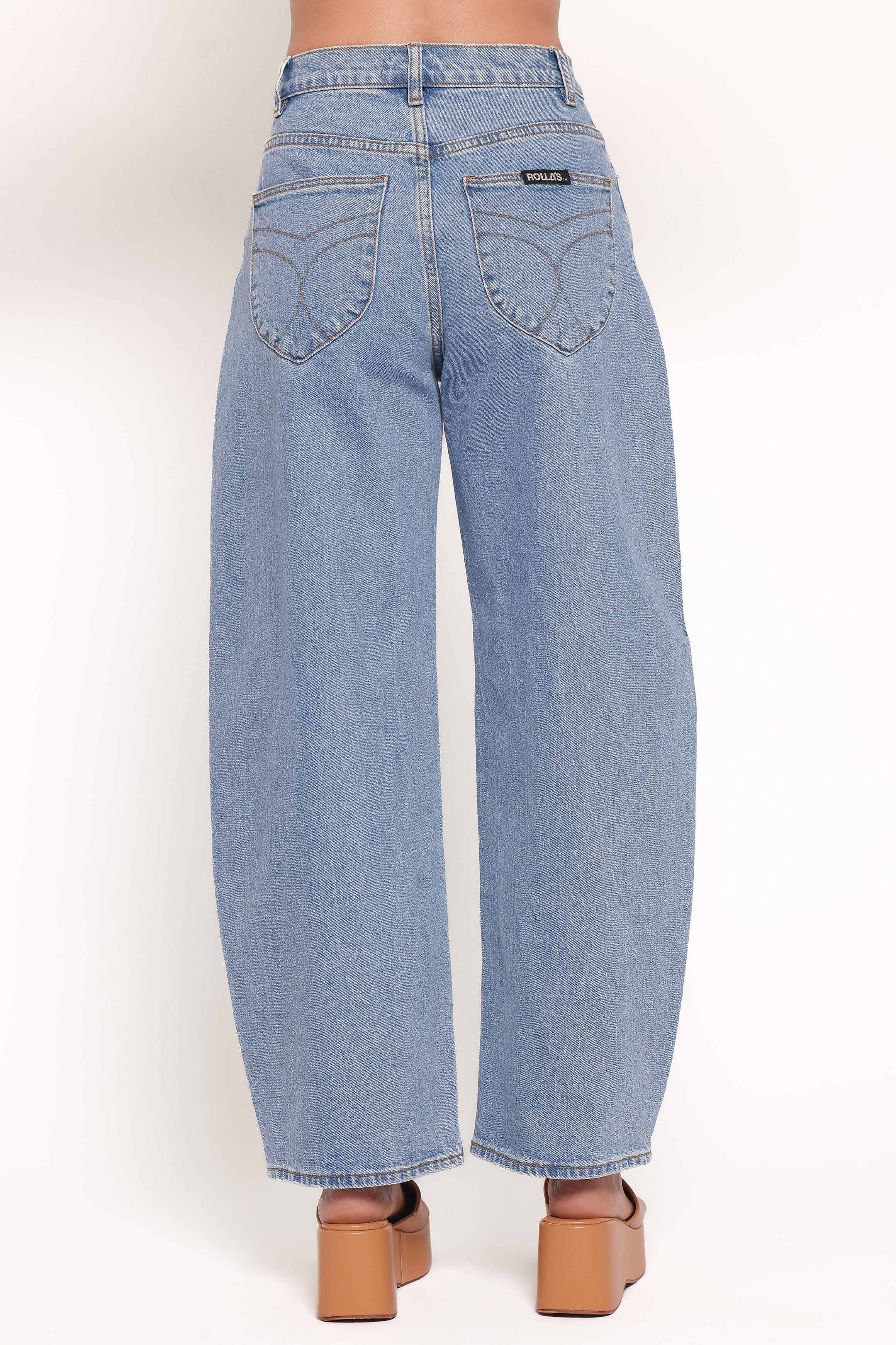 BOTTOMS Rollas Gigi Barrel Jeans - Country Blue