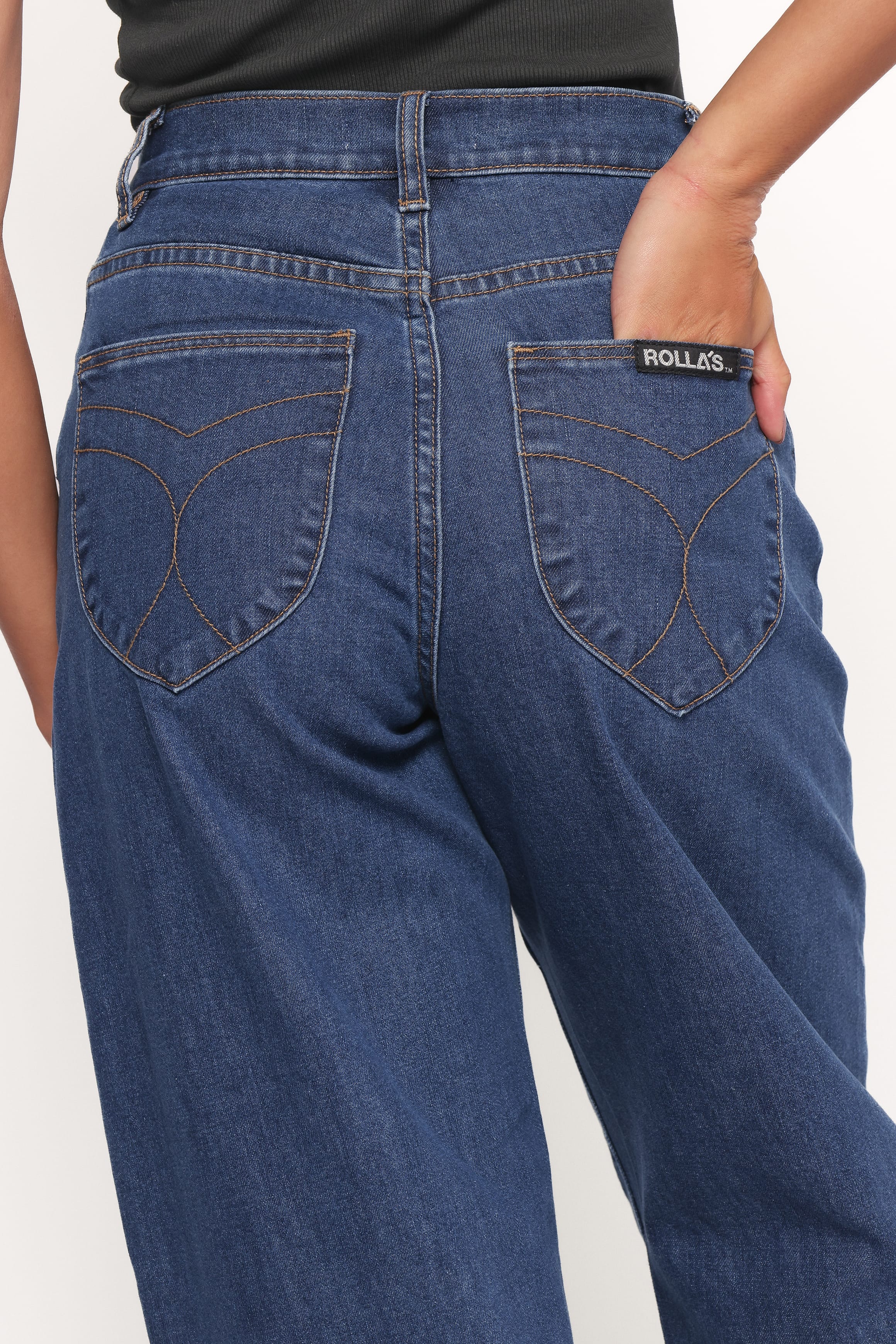 BOTTOMS Rollas Gigi Barrel Jeans - Forever Blue