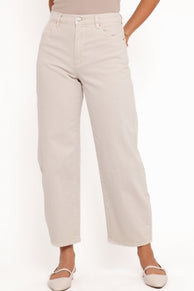 BOTTOMS Rollas Gigi Barrel Jeans - Salt