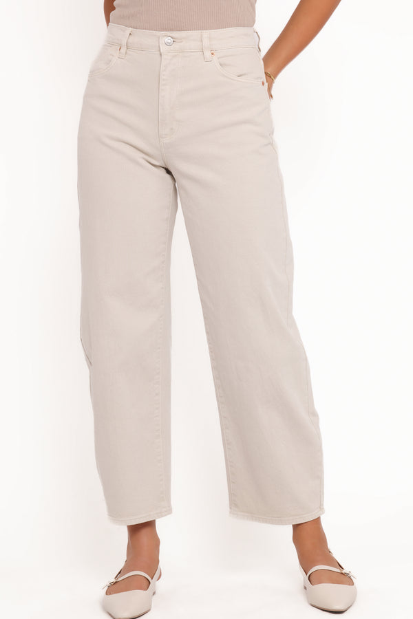 BOTTOMS Rollas Gigi Barrel Jeans - Salt
