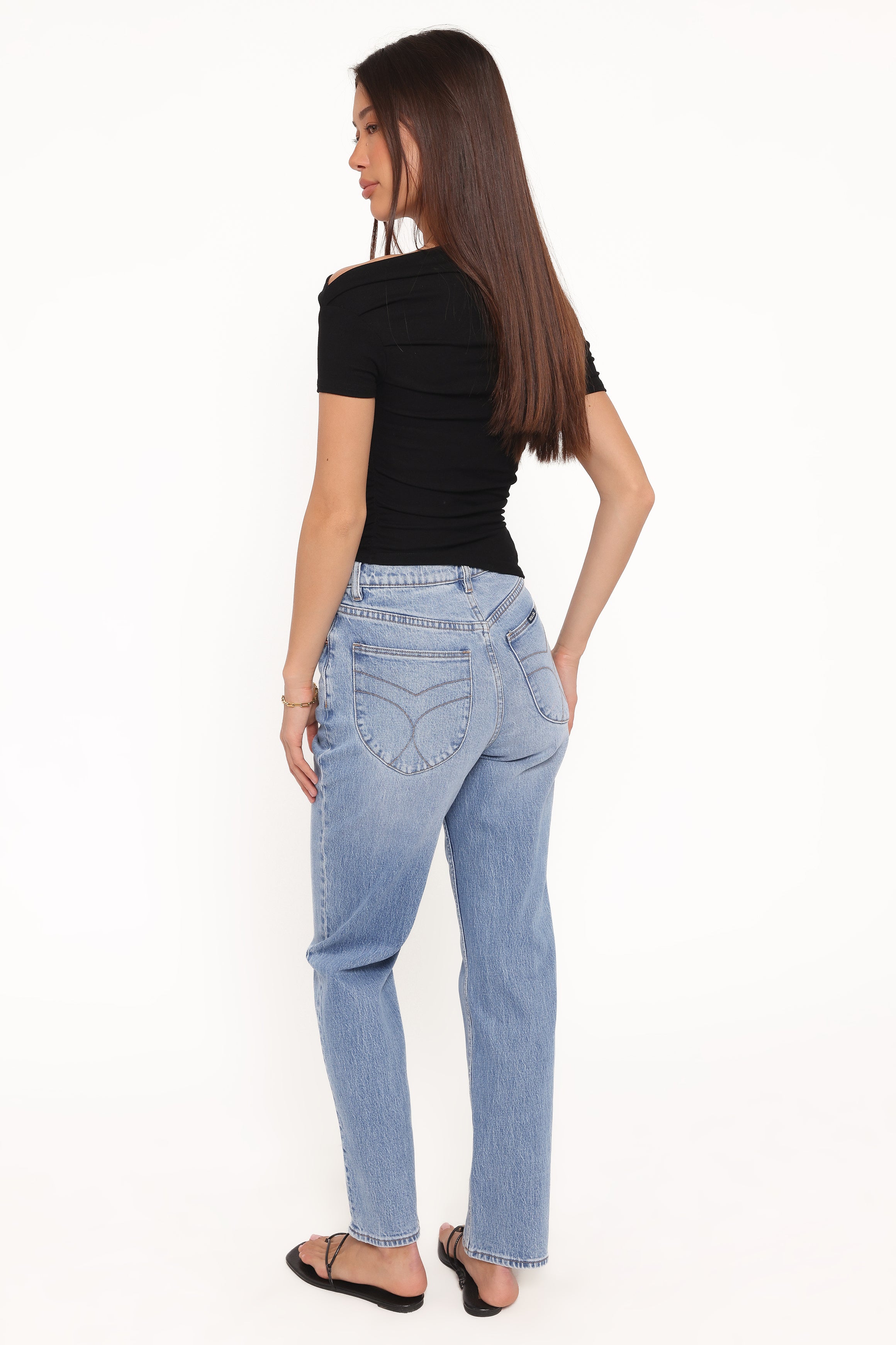 BOTTOMS @Rollas Loulou Straight Leg Jeans - Lennon Blue