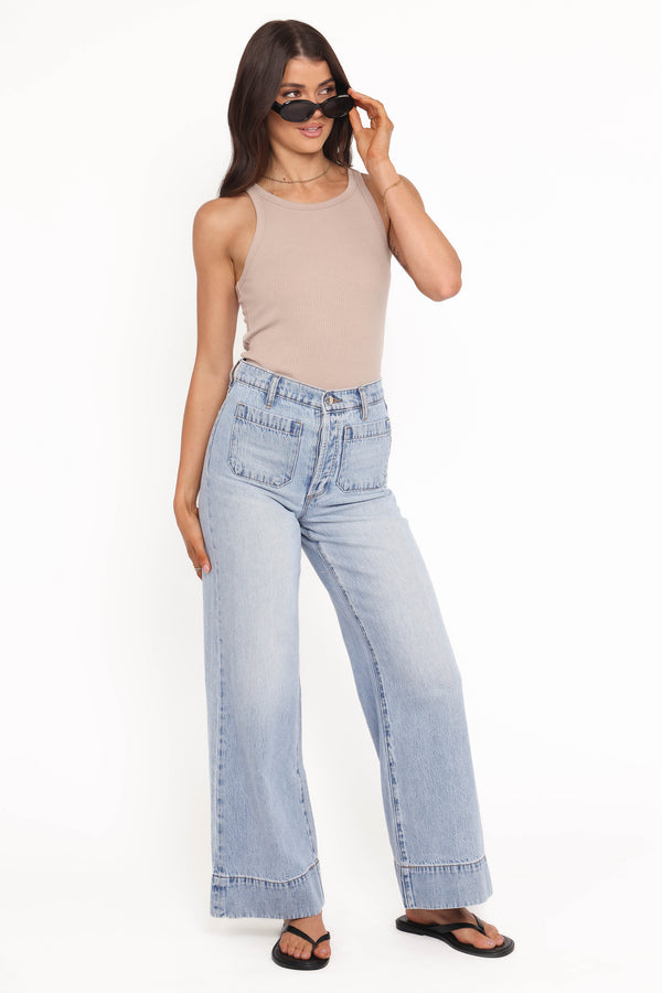 BOTTOMS Rollas Relaxed Sailor Jeans Long - Breezy Blue