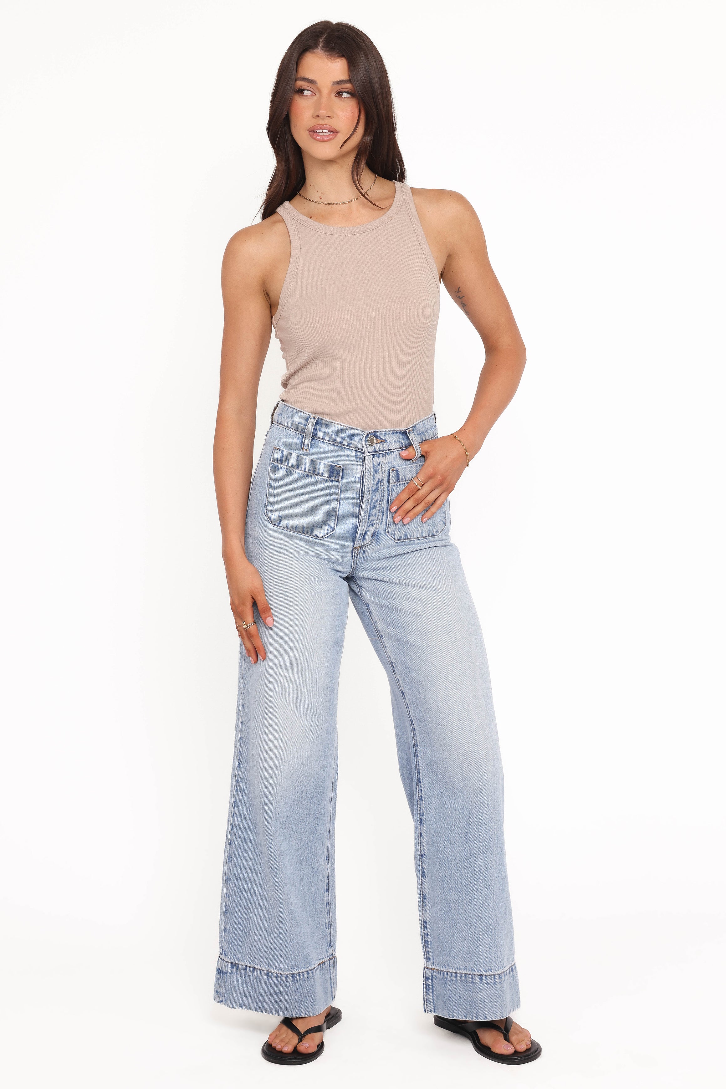 BOTTOMS Rollas Relaxed Sailor Jeans Long - Breezy Blue