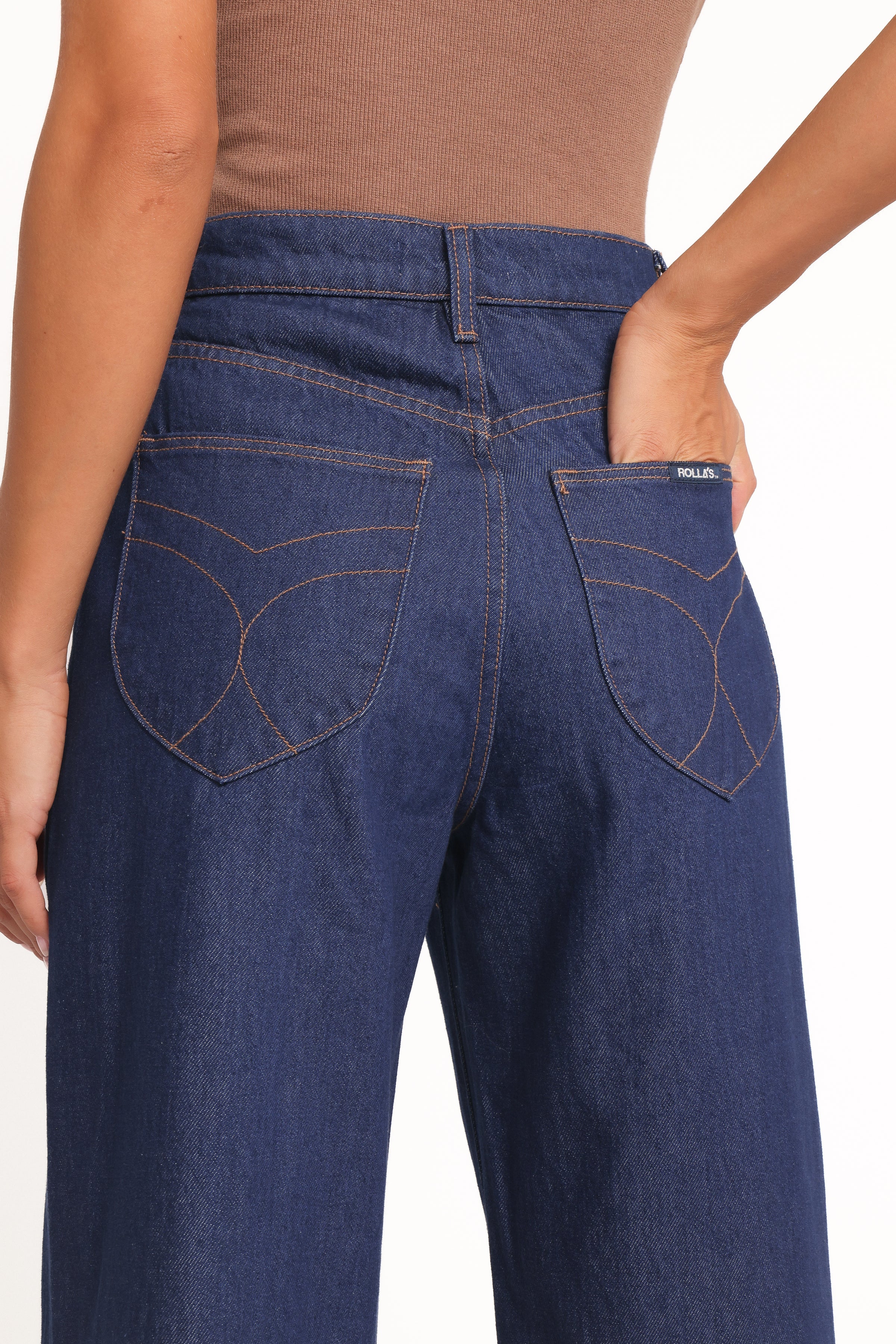 BOTTOMS Rollas Relaxed Sailor Long Deco Jeans - Soho Blue