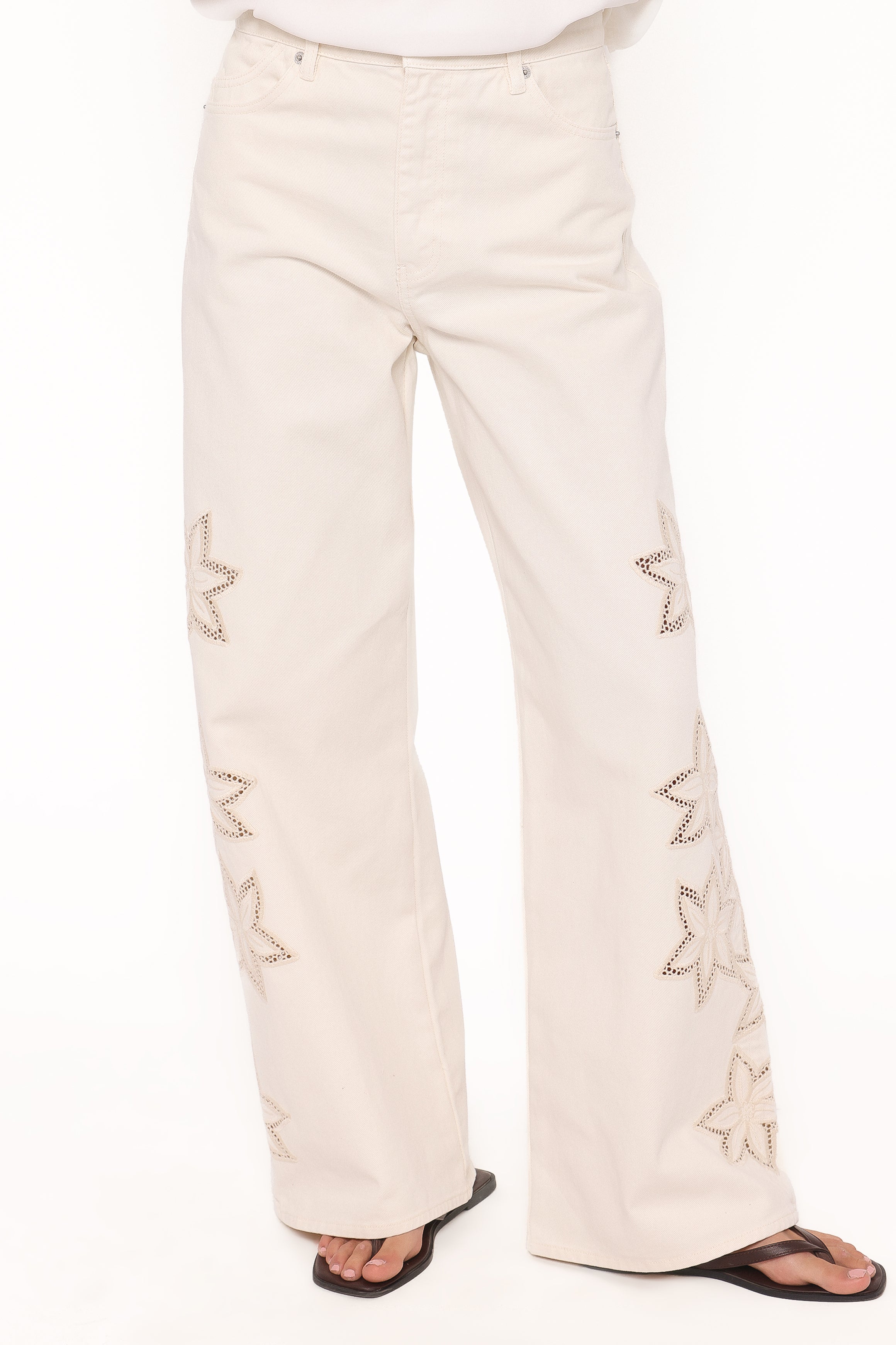 BOTTOMS @Rollas Relaxed Sailor Long Jeans - Bloom