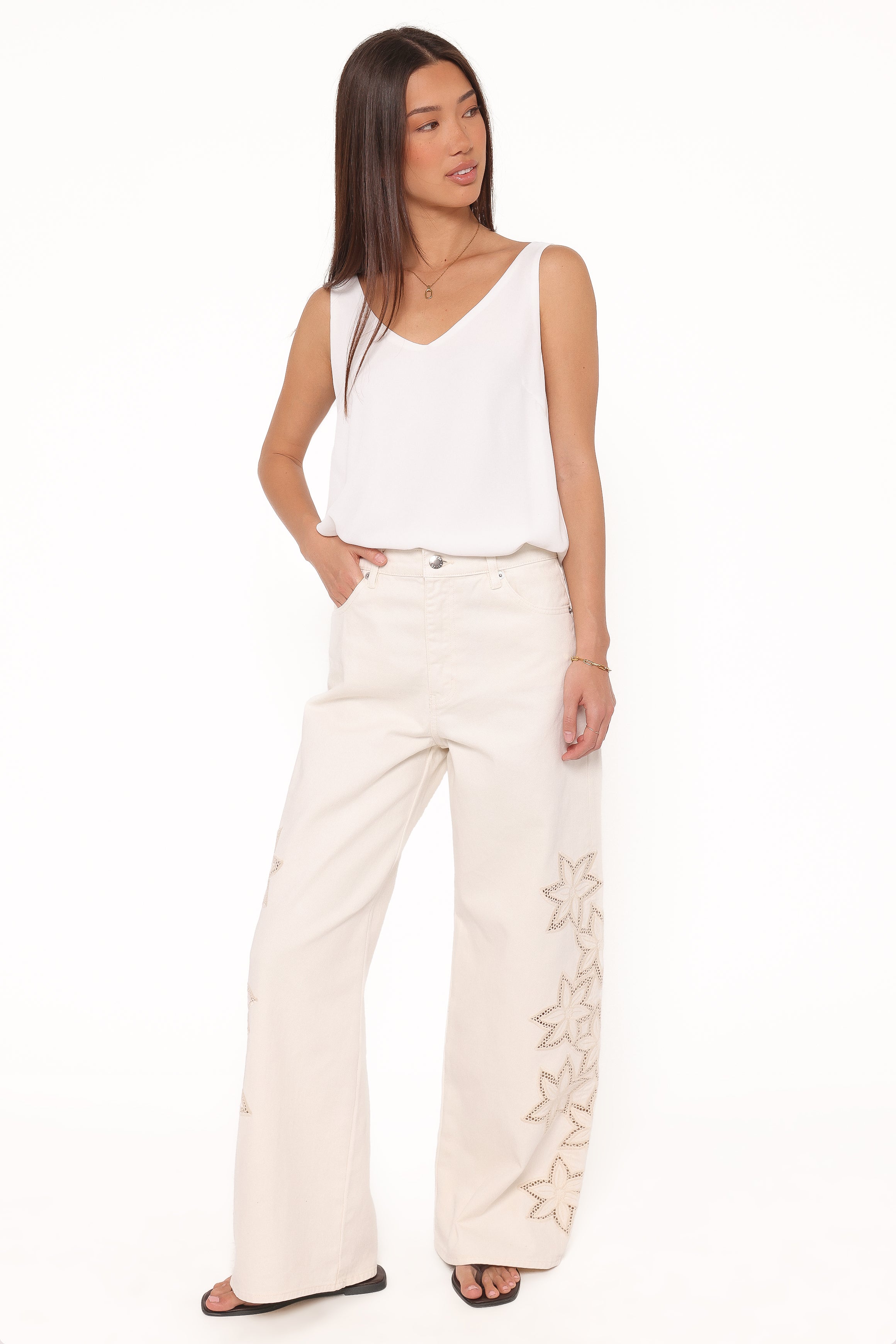 BOTTOMS @Rollas Relaxed Sailor Long Jeans - Bloom