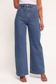 BOTTOMS Rollas Sailor Jeans - Ashley Blue