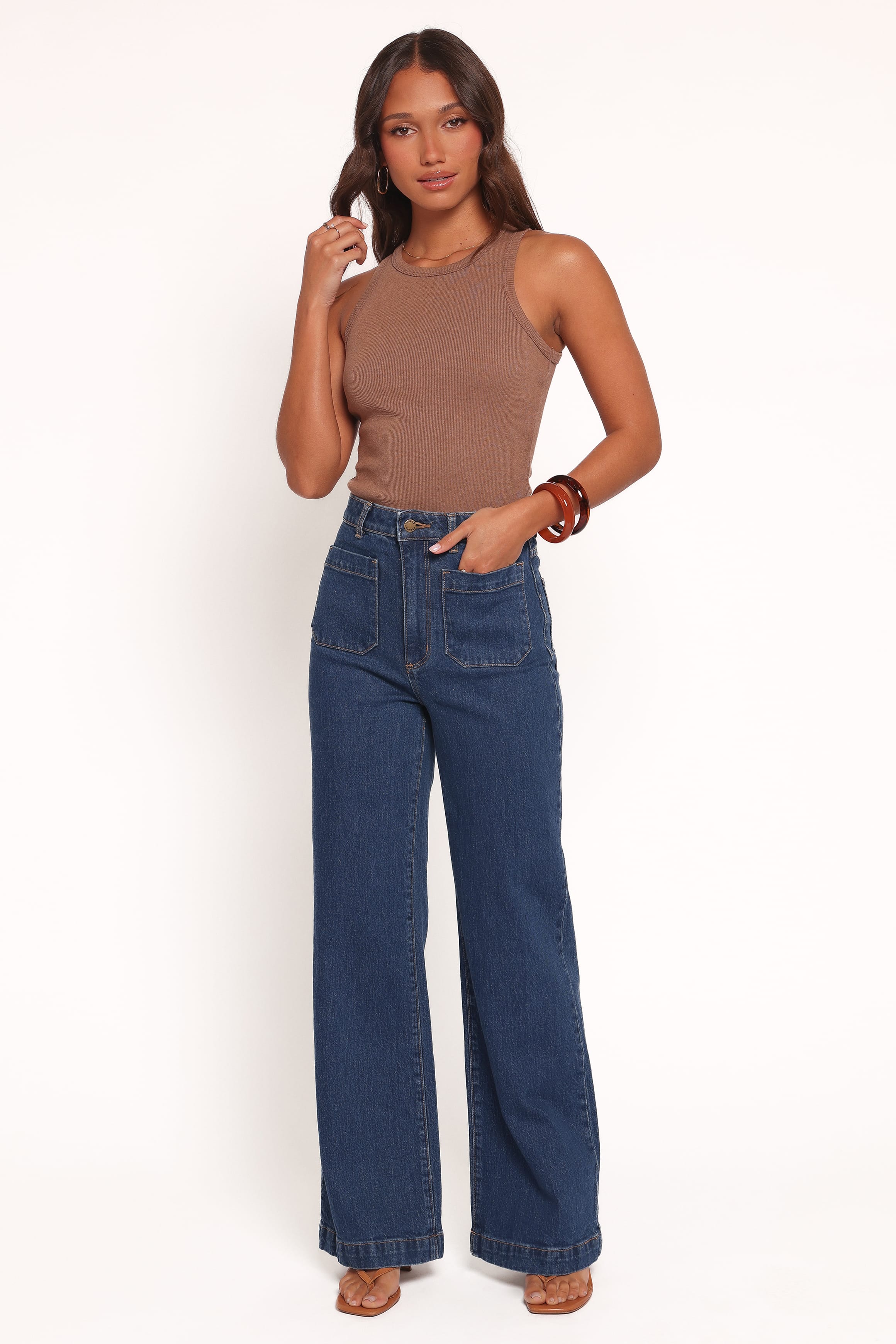 Rollas Downtown Flare Jeans - Canyon Stone | Petal & Pup