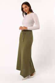 BOTTOMS @Rooney Knit Skirt - Olive (Hold for Cool Beginnings)