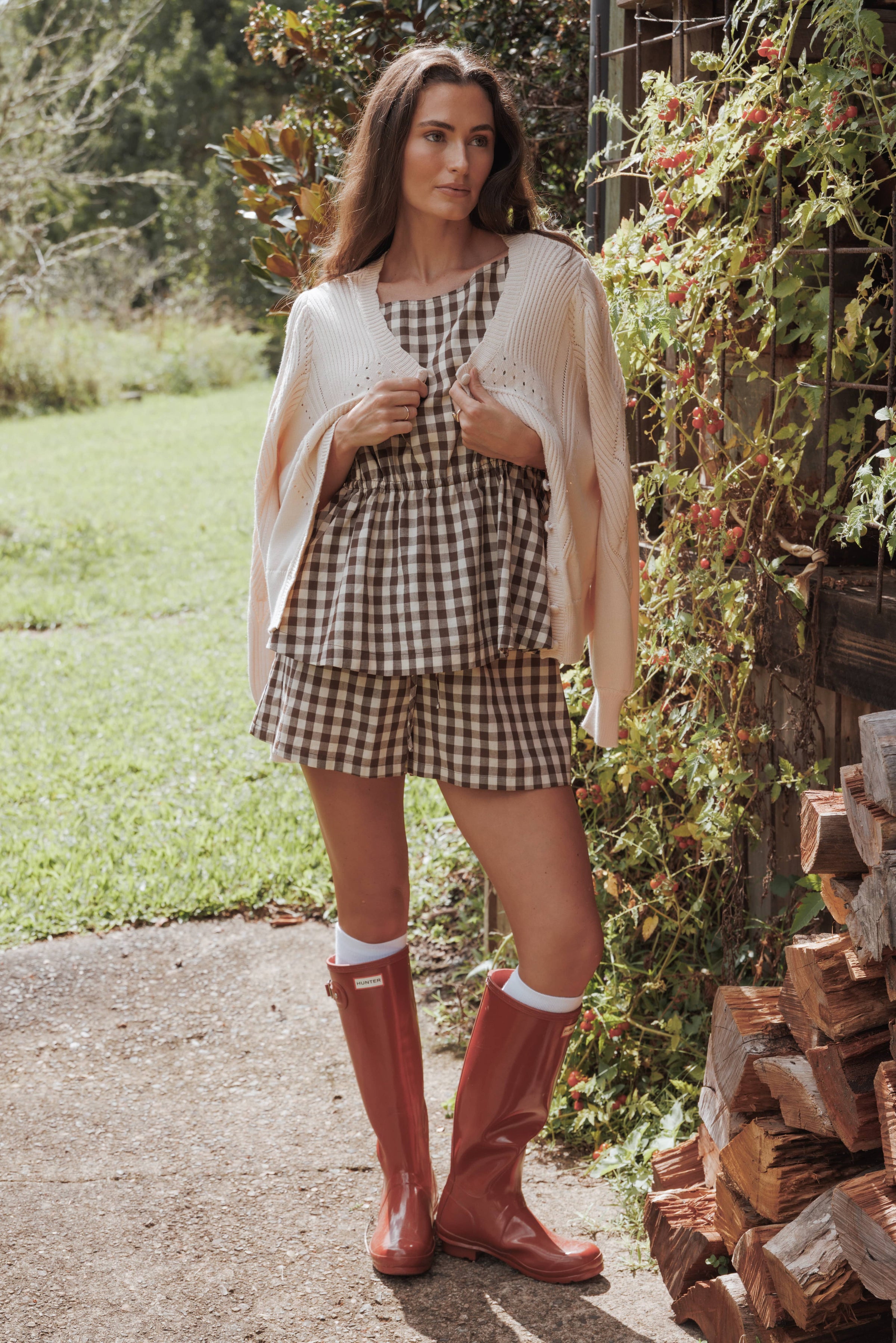 BOTTOMS Rory Shorts - Brown Gingham