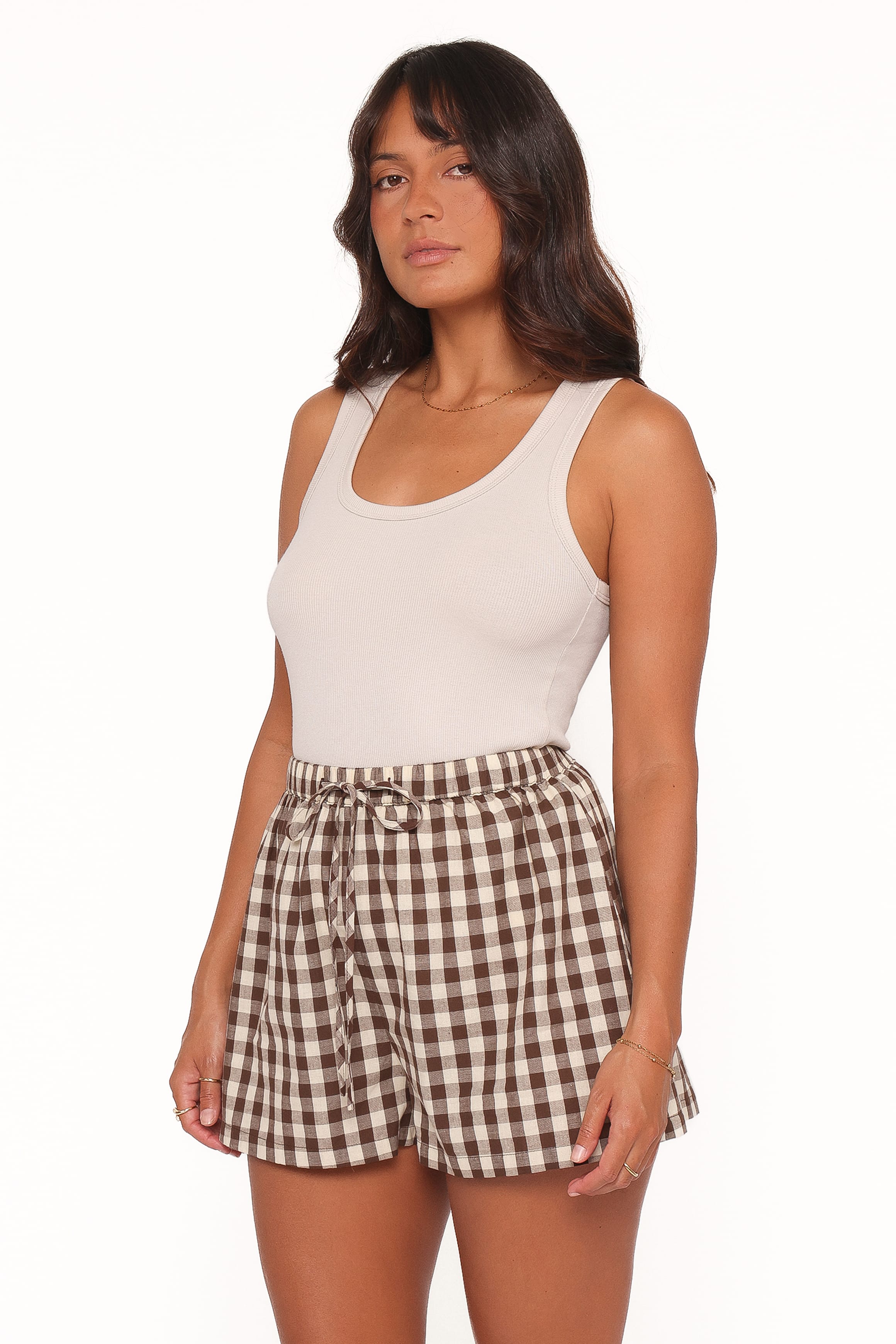 BOTTOMS Rory Shorts - Brown Gingham