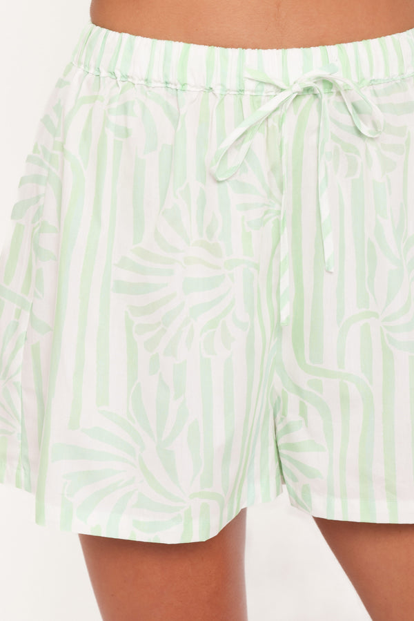 BOTTOMS Rory Shorts - Jade Painted Stripe
