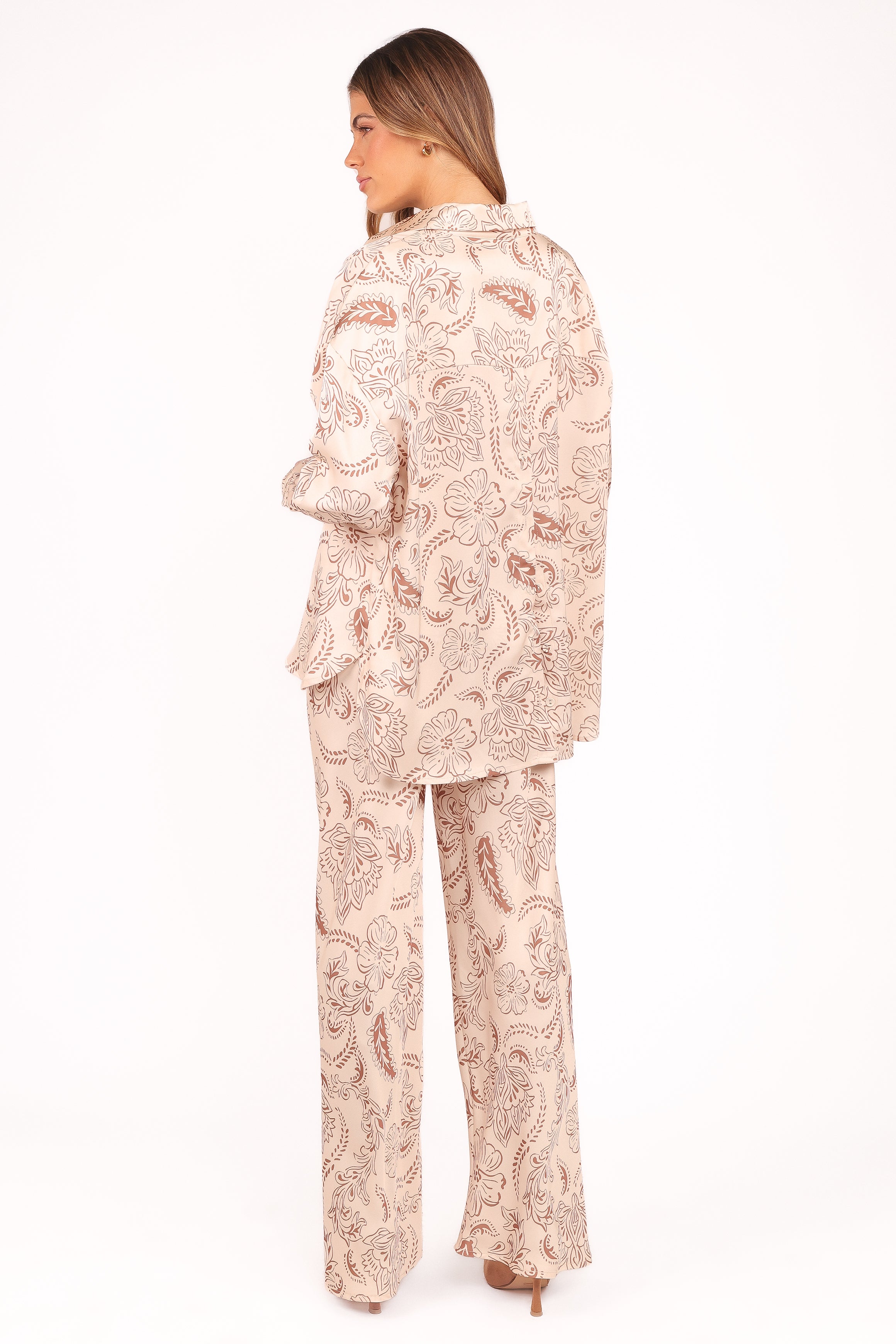 BOTTOMS Rosalie Satin Pant - Brown Paisley