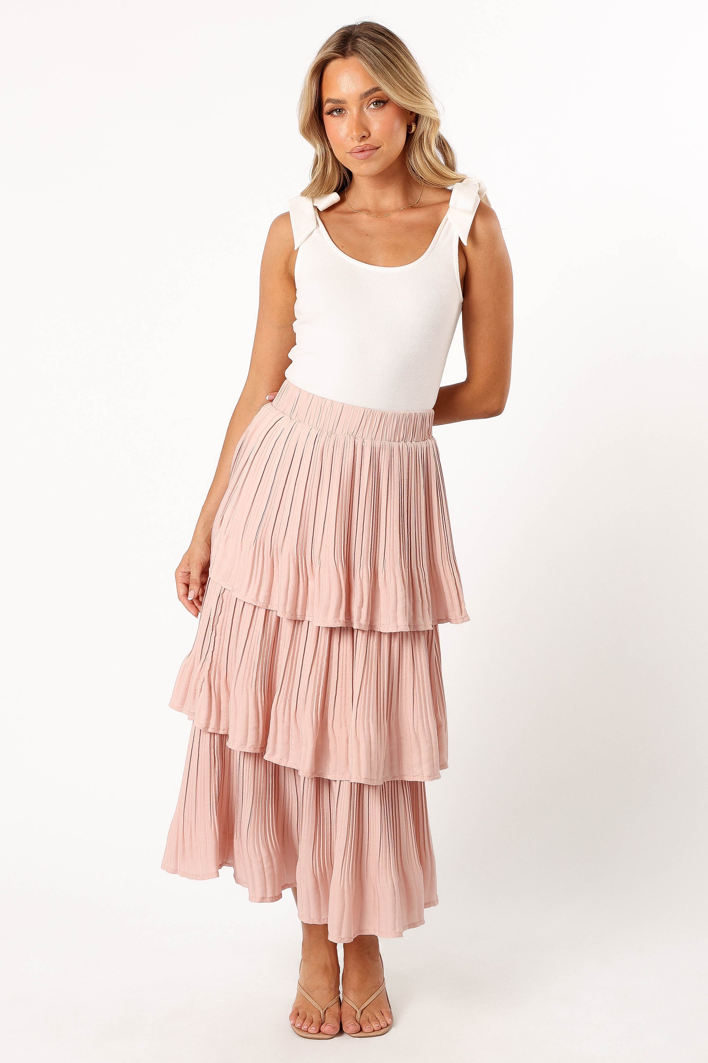 BOTTOMS @Rylan Maxi Skirt - Champagne Pink