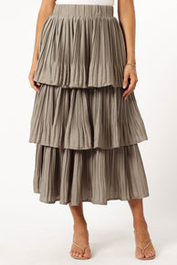 BOTTOMS @Rylan Maxi Skirt - Dusty Sage