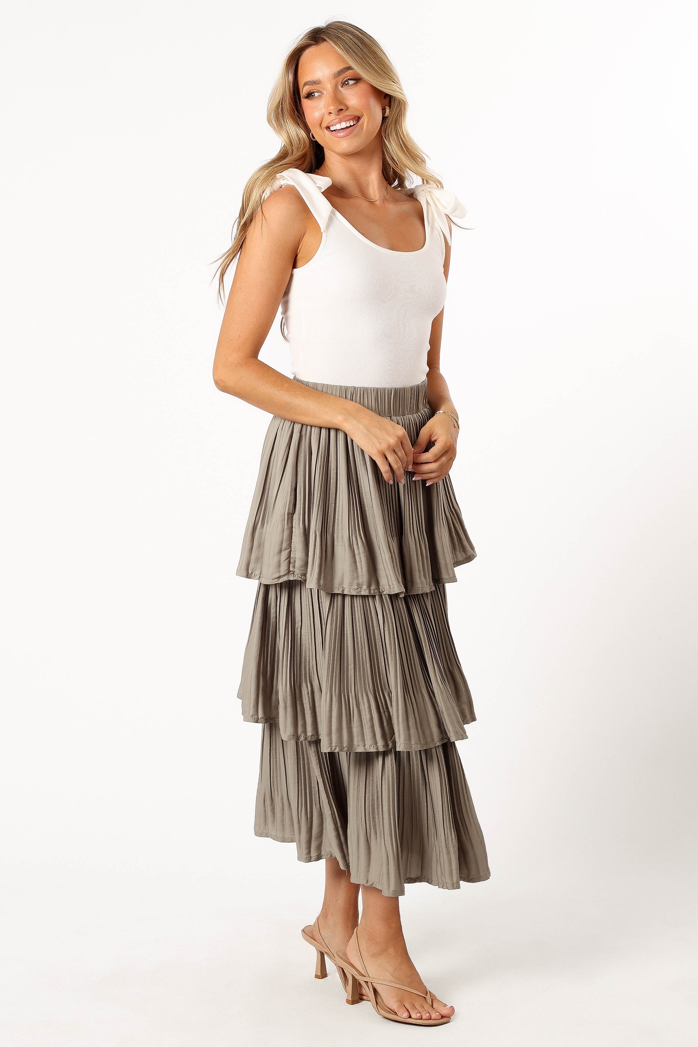 BOTTOMS @Rylan Maxi Skirt - Dusty Sage