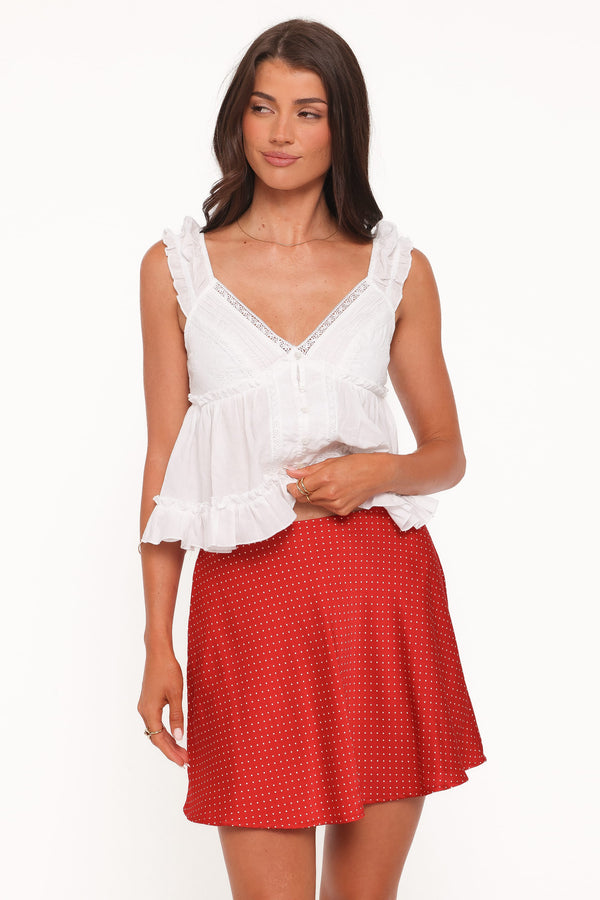 BOTTOMS Sabina Skater Skirt - Red Dot