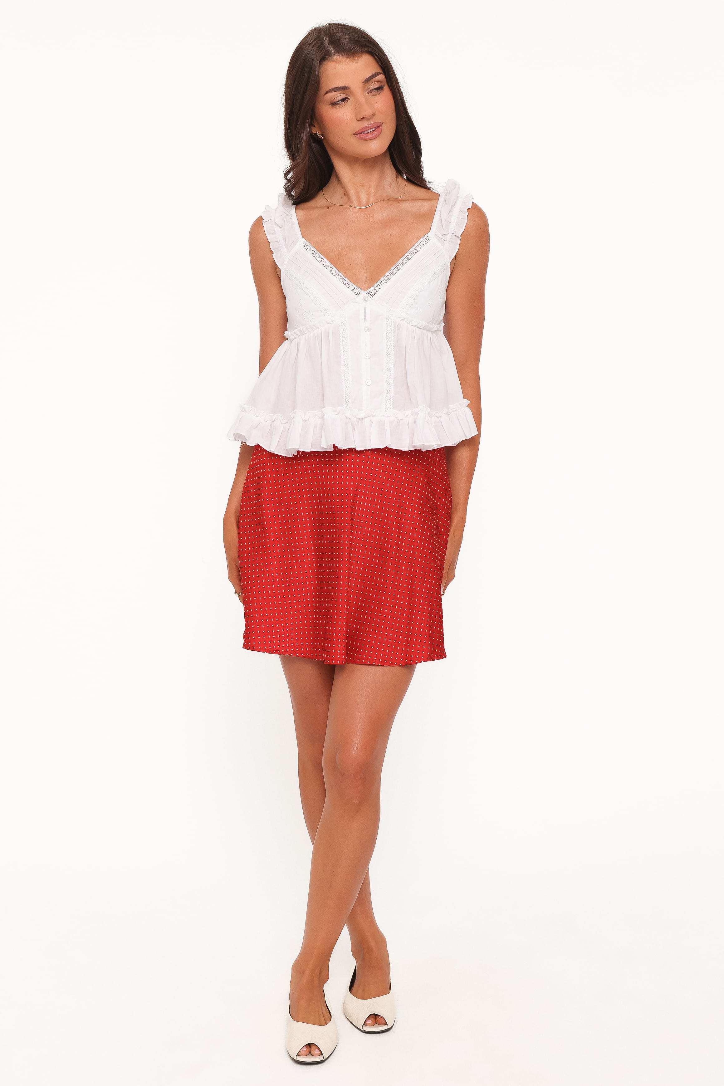 BOTTOMS Sabina Skater Skirt - Red Dot