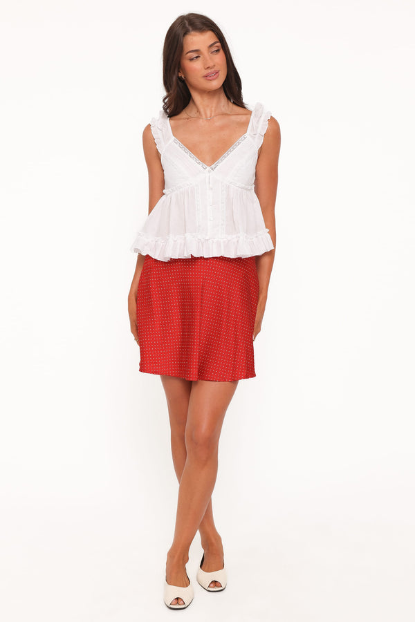 BOTTOMS Sabina Skater Skirt - Red Dot
